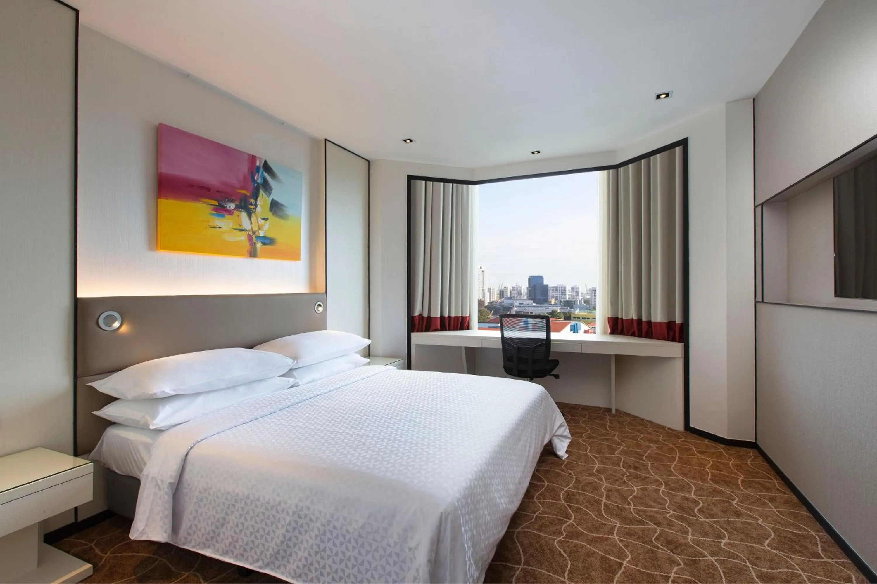 Bedroom, Bed in Four Points by Sheraton Singapore, Riverview