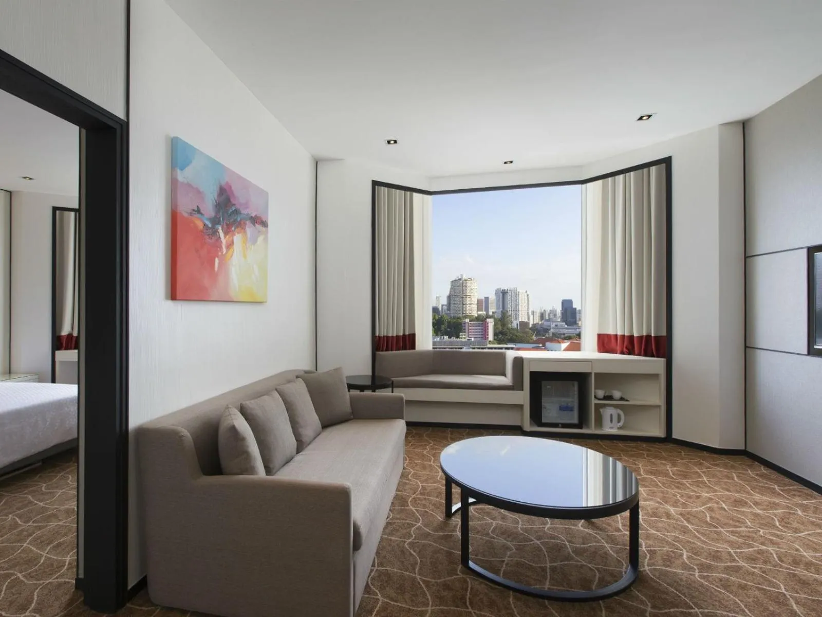 Seating area, Bed in Four Points by Sheraton Singapore, Riverview