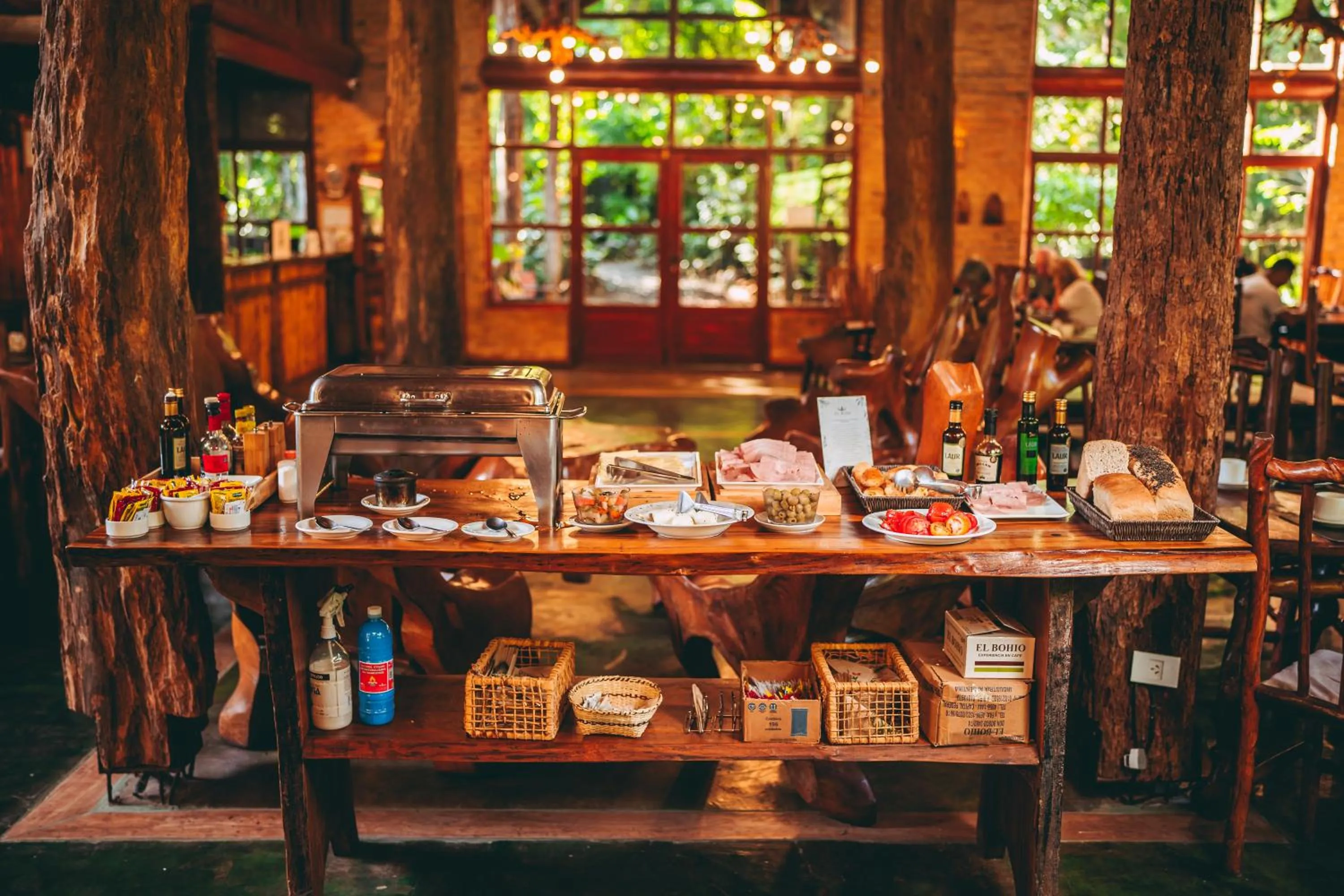 Buffet breakfast in La Aldea De La Selva Lodge