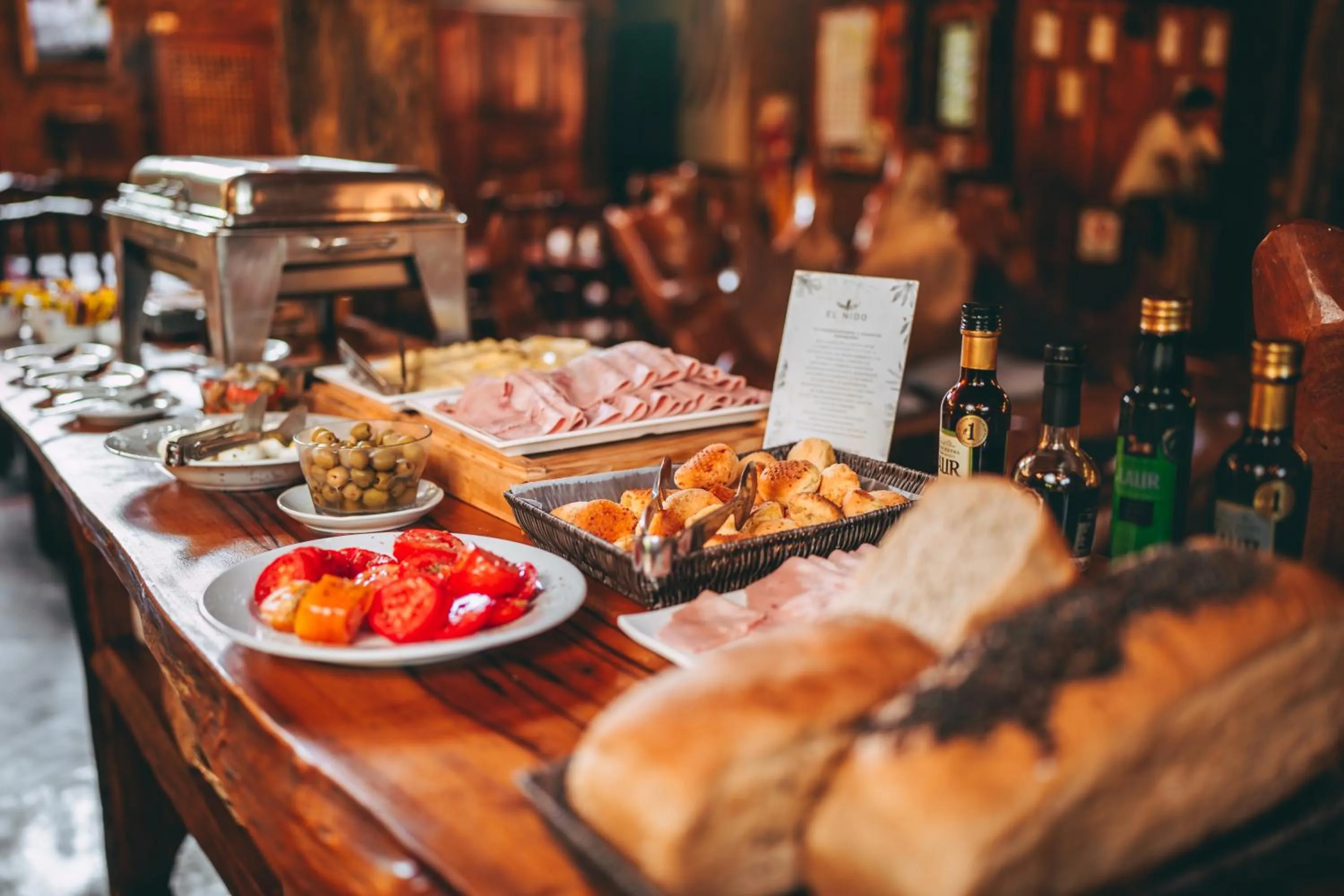 Buffet breakfast in La Aldea De La Selva Lodge