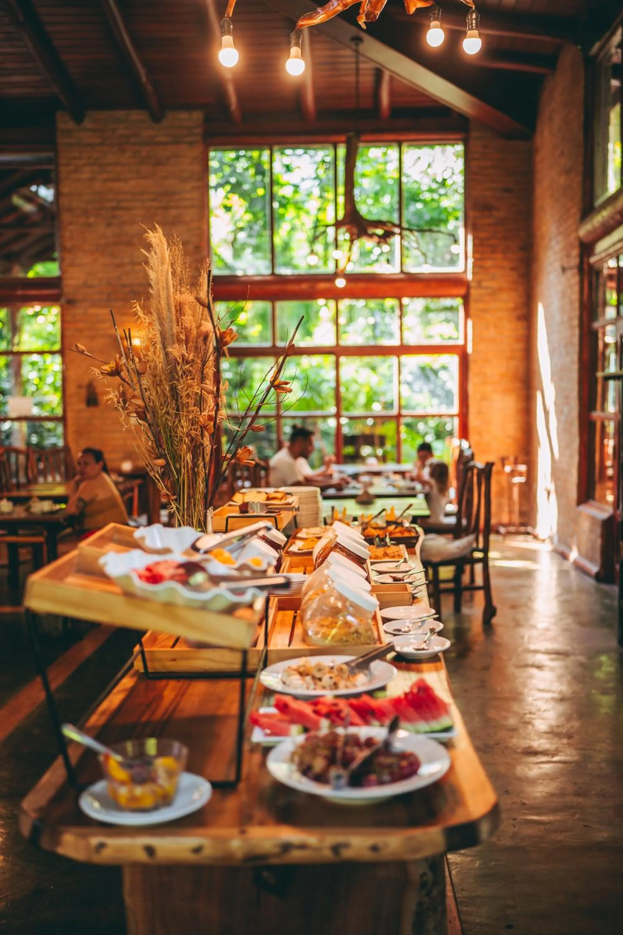 Buffet breakfast in La Aldea De La Selva Lodge