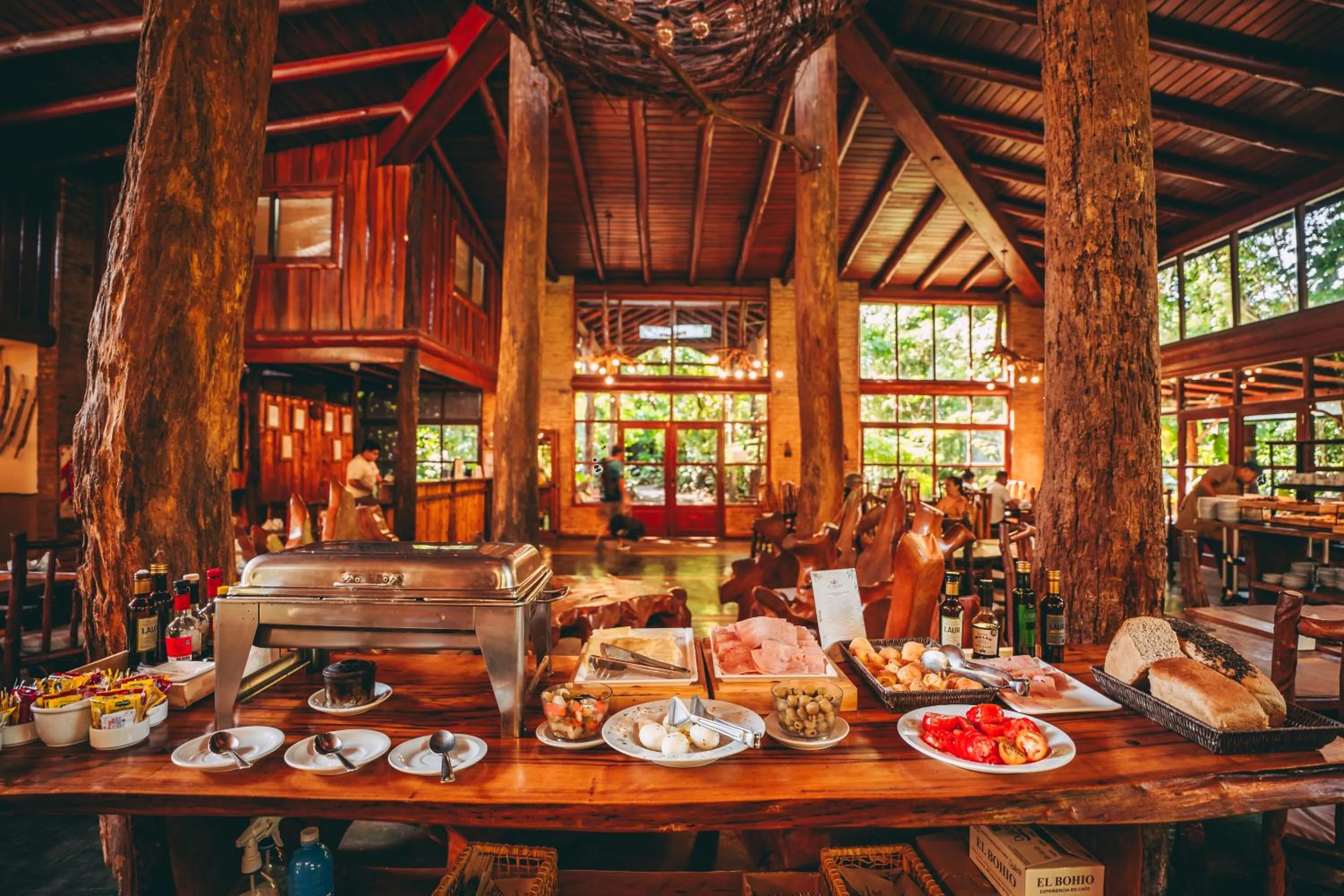 Buffet breakfast in La Aldea De La Selva Lodge