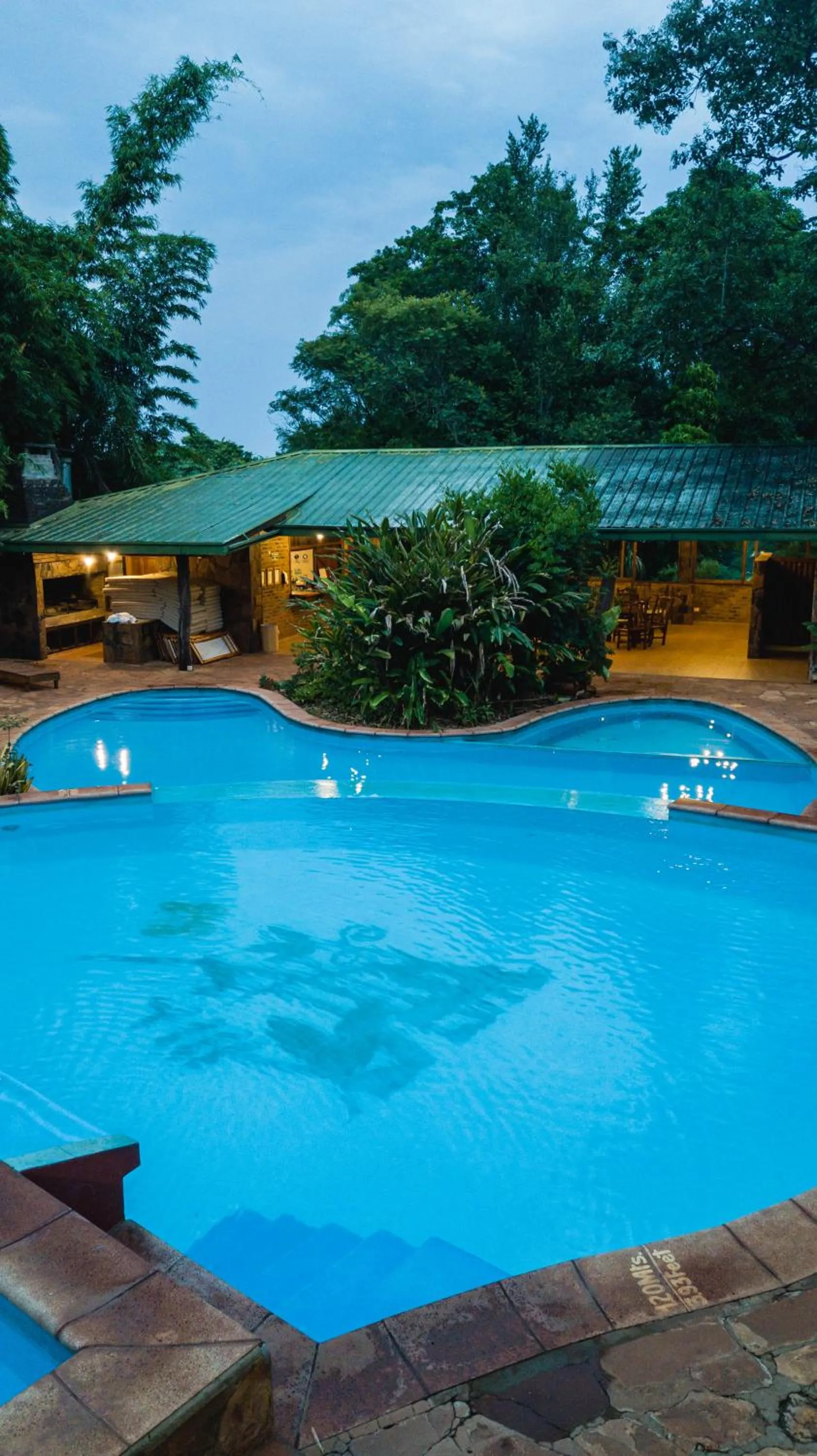 Pool view in La Aldea De La Selva Lodge