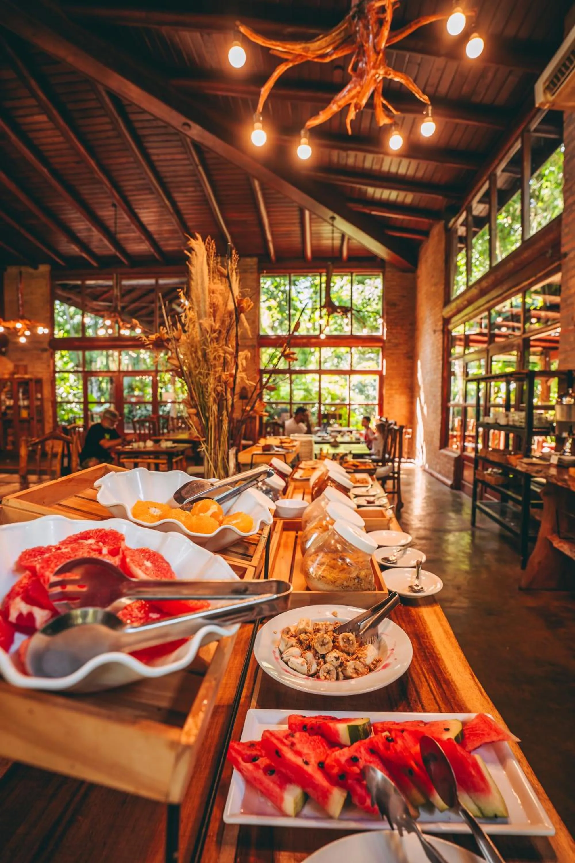 Buffet breakfast in La Aldea De La Selva Lodge