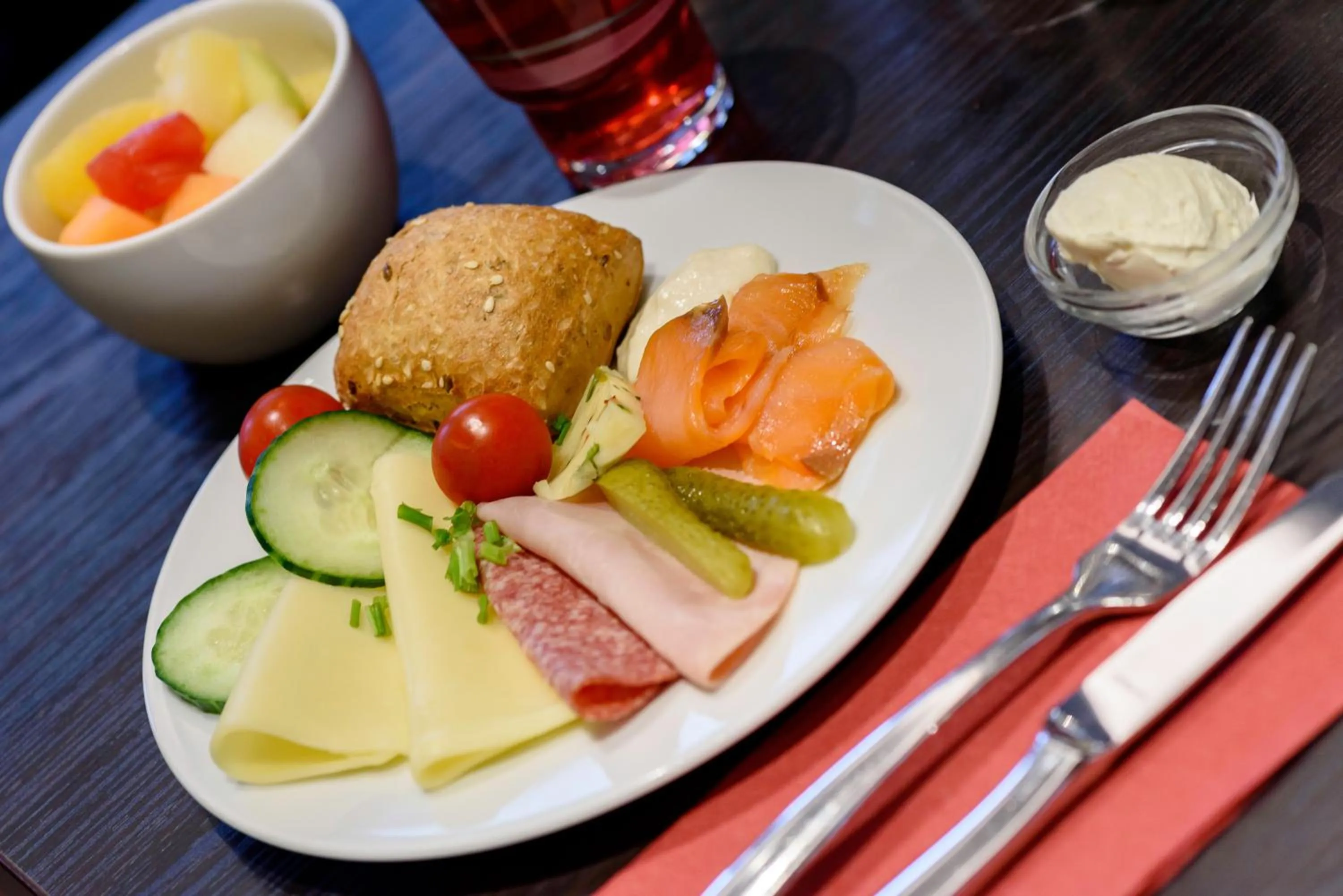 Buffet breakfast in Aparthotel Adagio Frankfurt City Messe