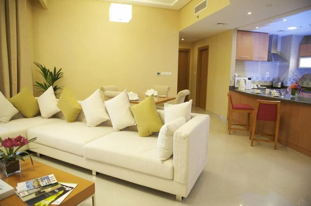 Living room in Grand Bellevue Hotel Apartment Dubai
