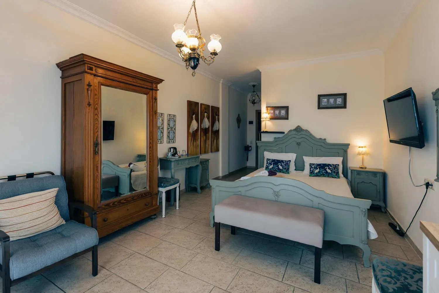 Bed in Hotel Villa Sevasti