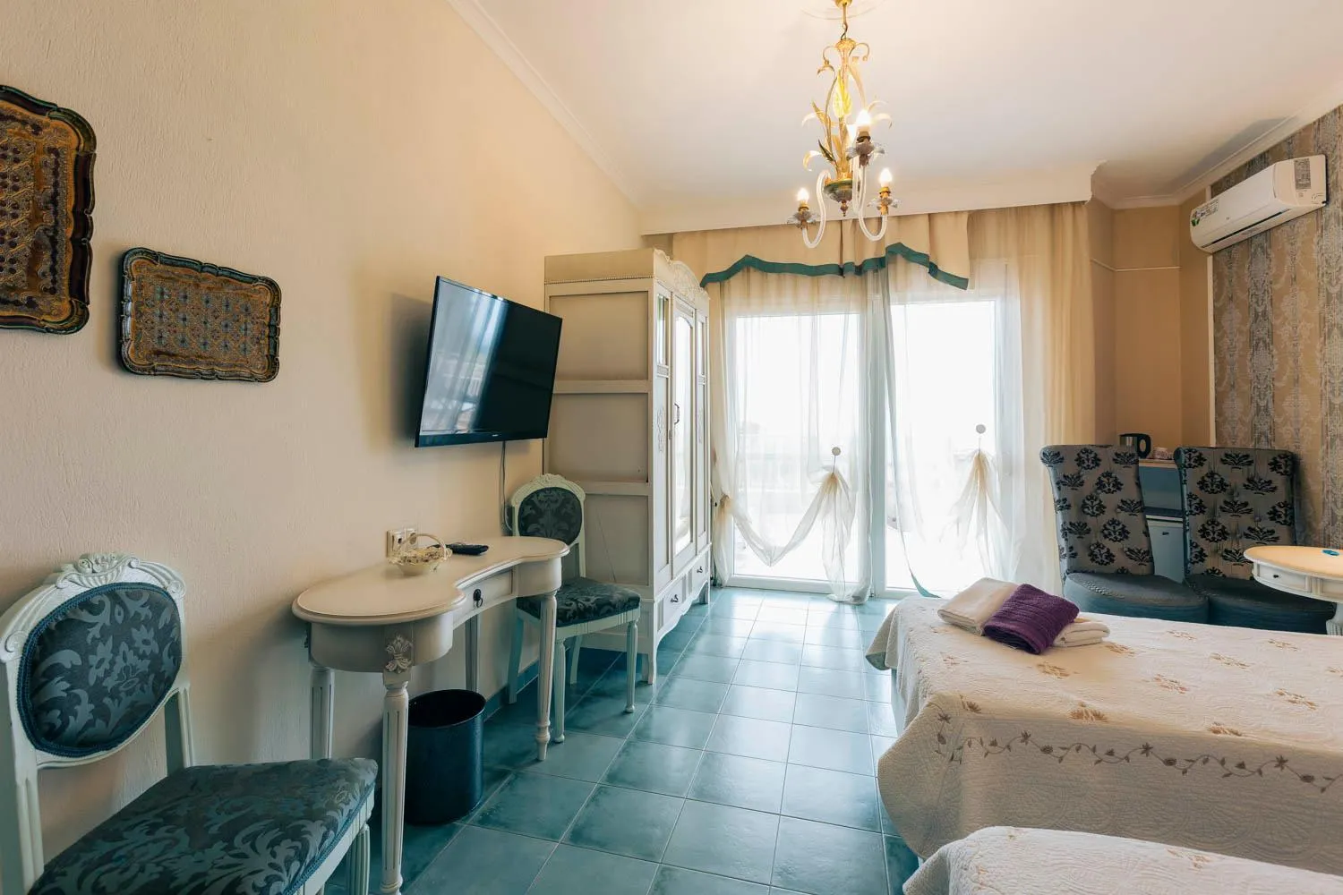 Bed in Hotel Villa Sevasti