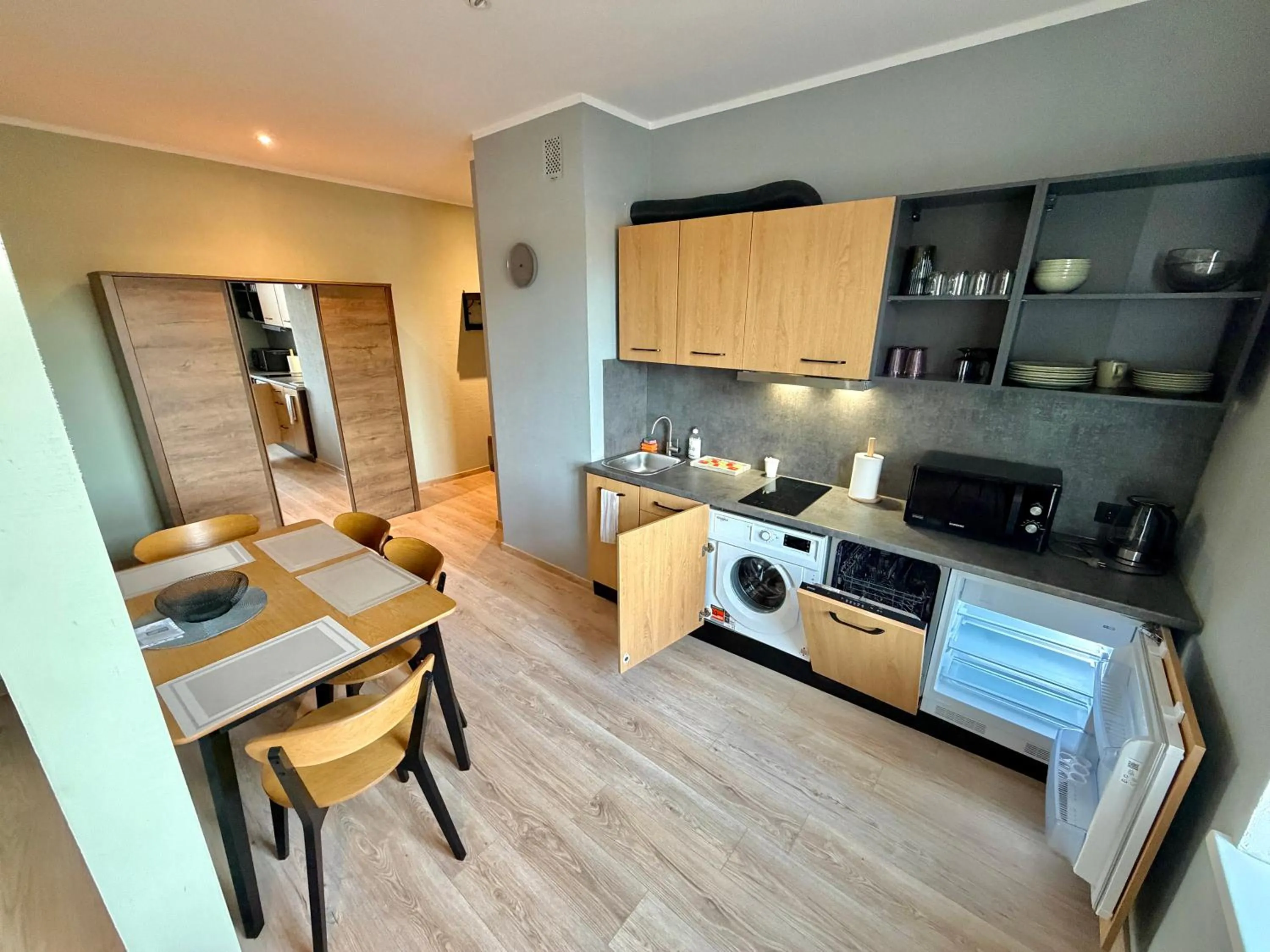 Kitchen or kitchenette in PRIMO Hotel Riga