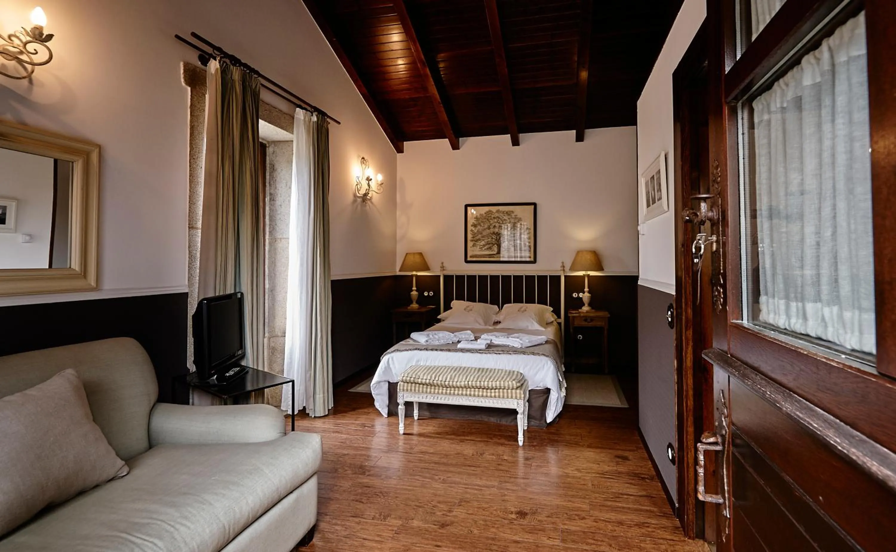 Bed in Hotel Rustico Lugar Do Cotariño