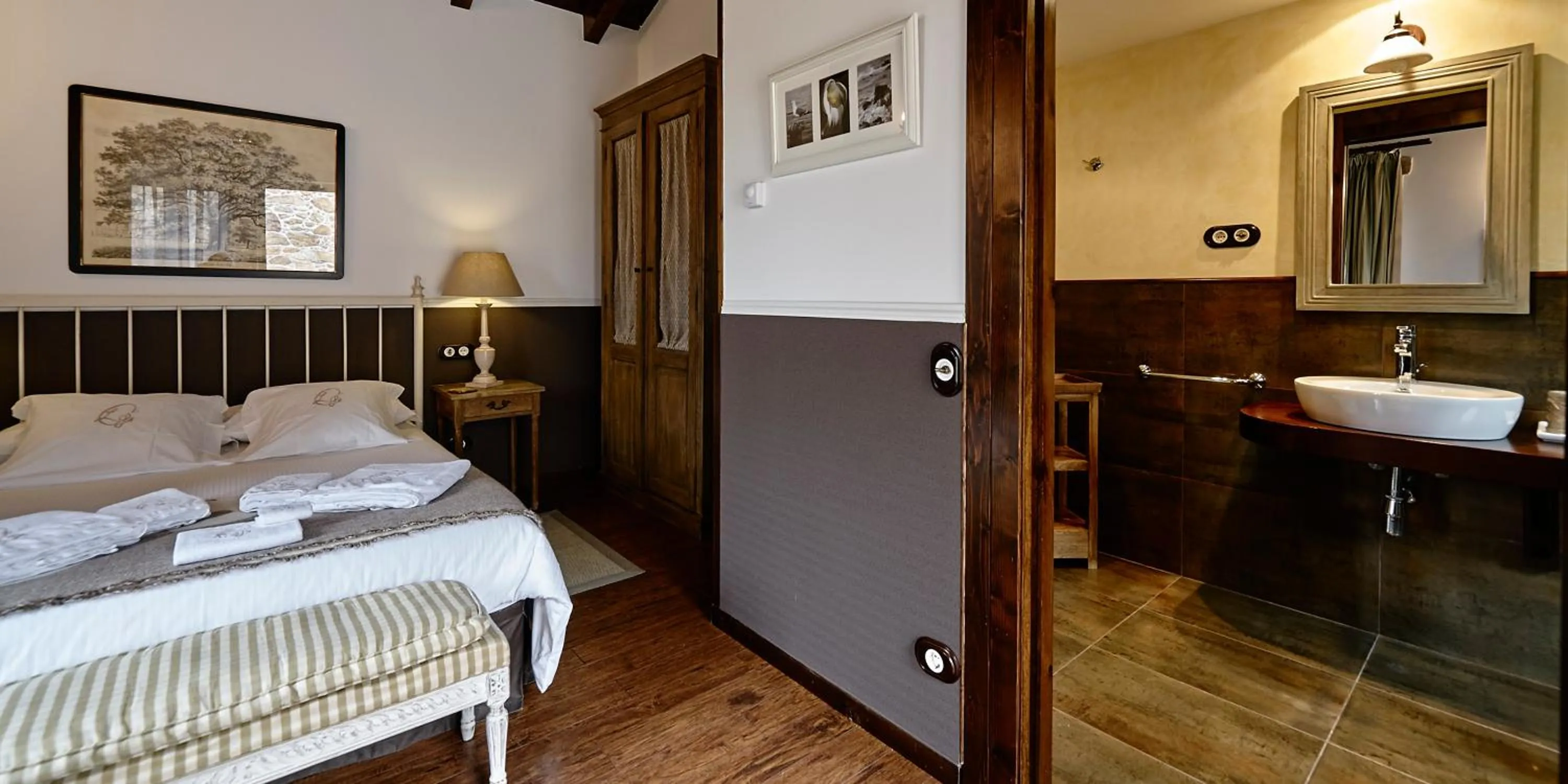 Bed in Hotel Rustico Lugar Do Cotariño