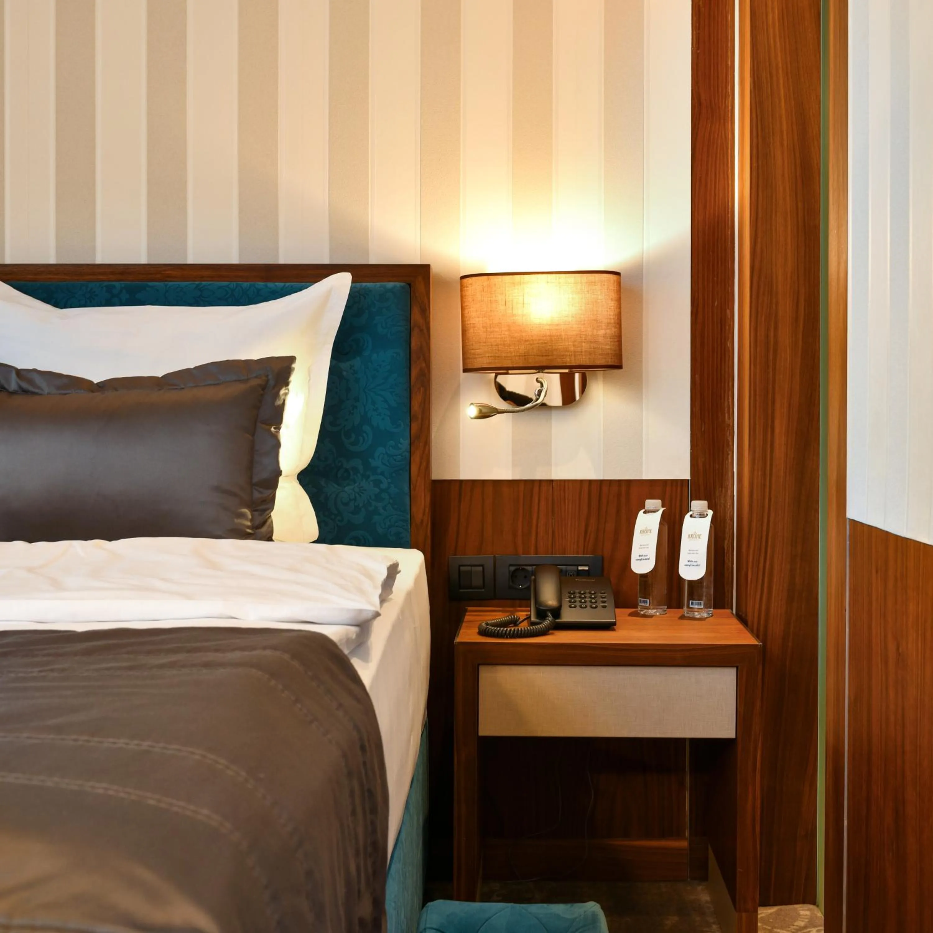 Decorative detail, Bed in Heritage Hotel Krone