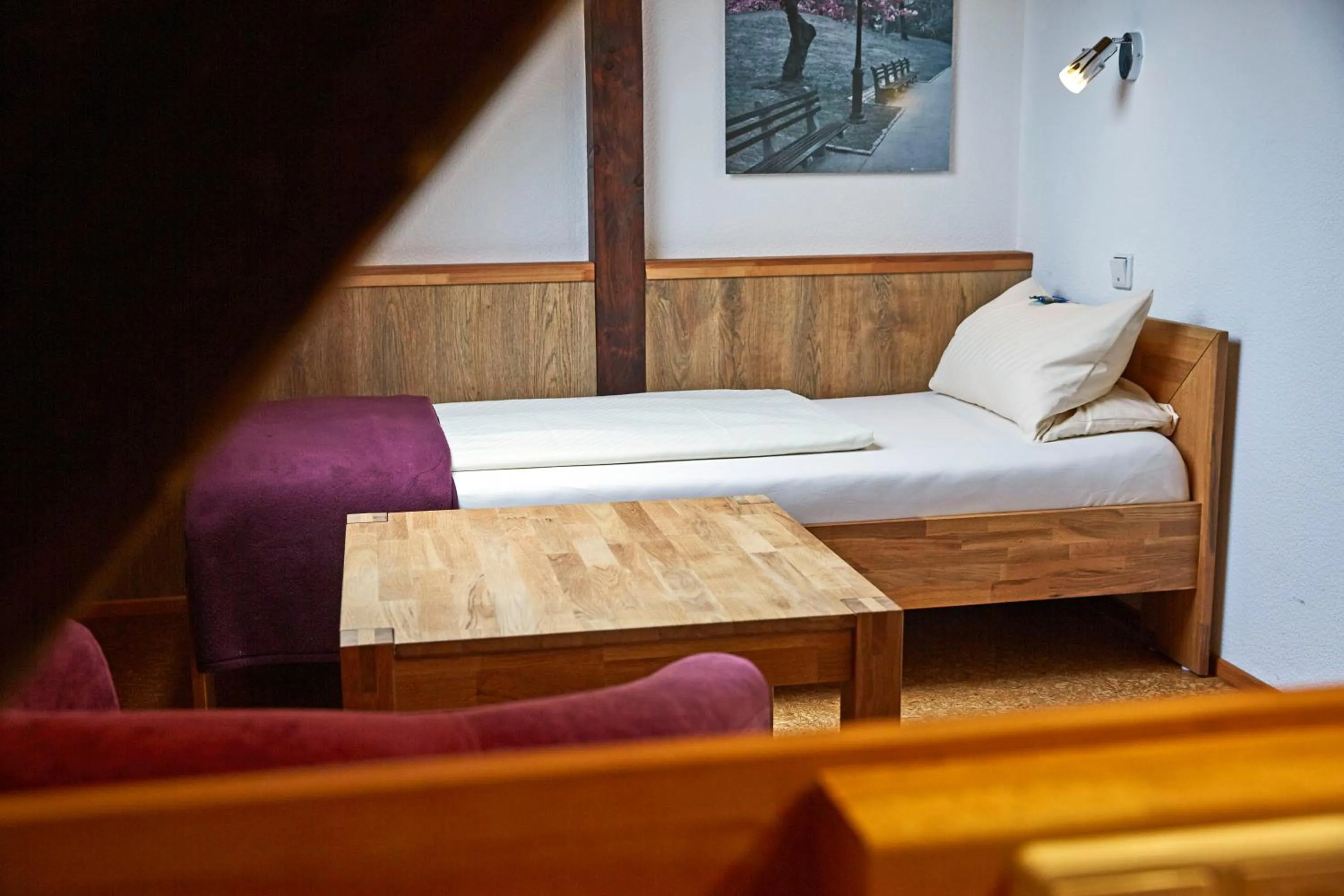 Bed in Landhotel Garni Knittelsheimer Mühle