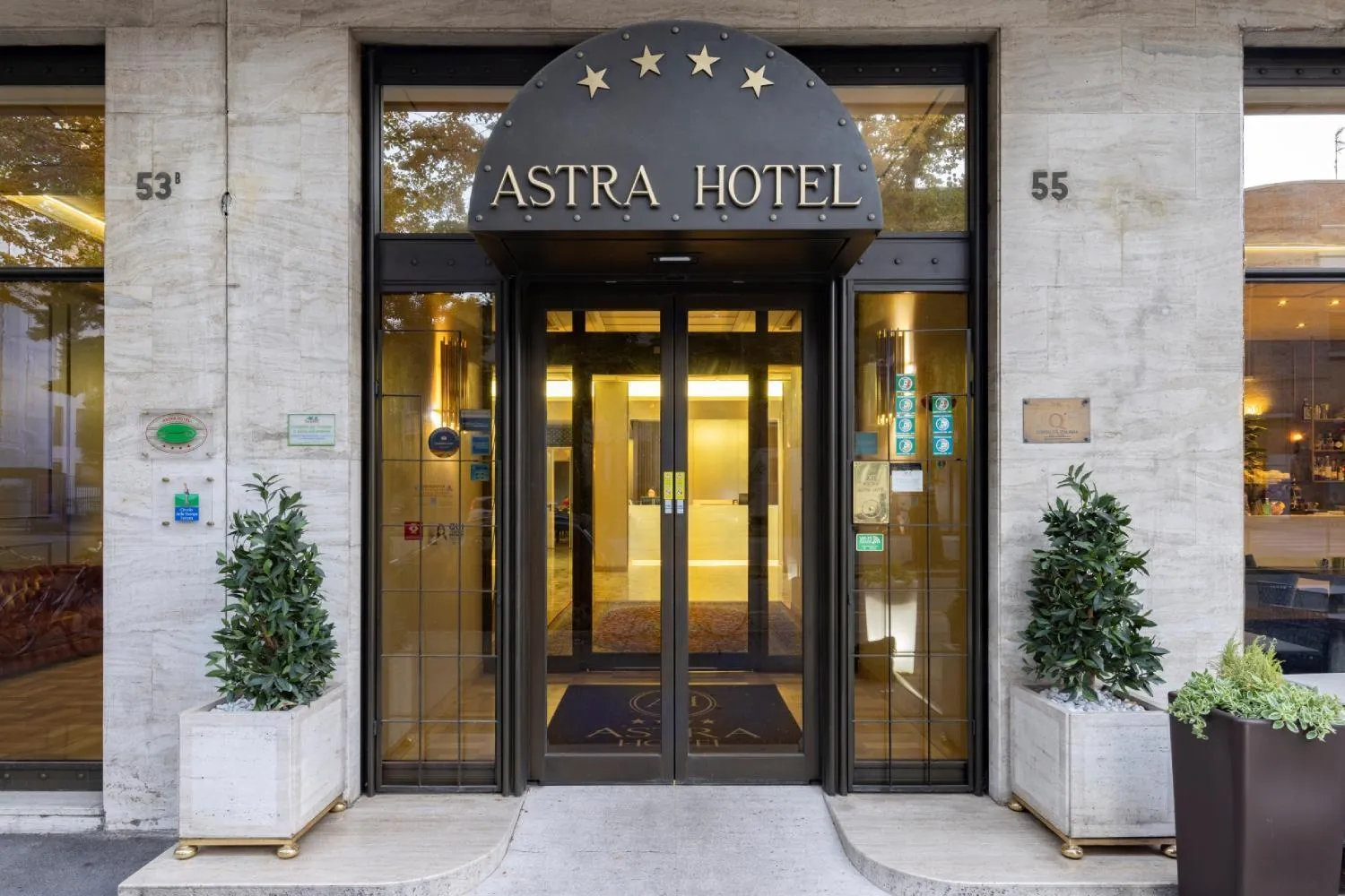 Facade/entrance in Astra Hotel