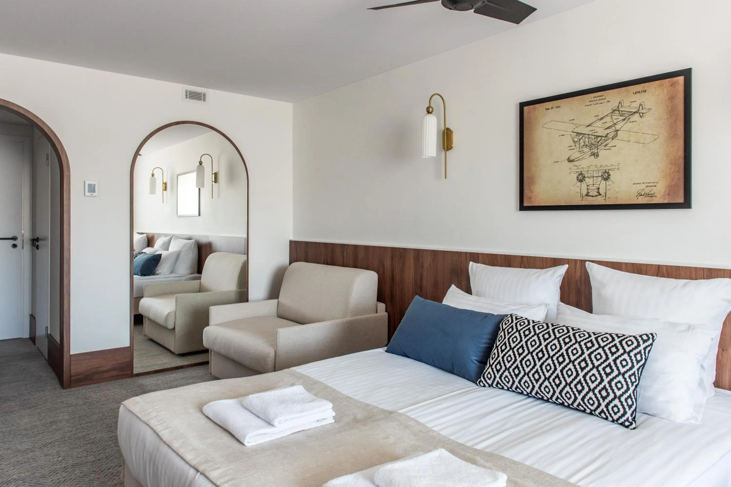 Bed in AIRINN Vilnius Airport Hotel RENOVATED 2025