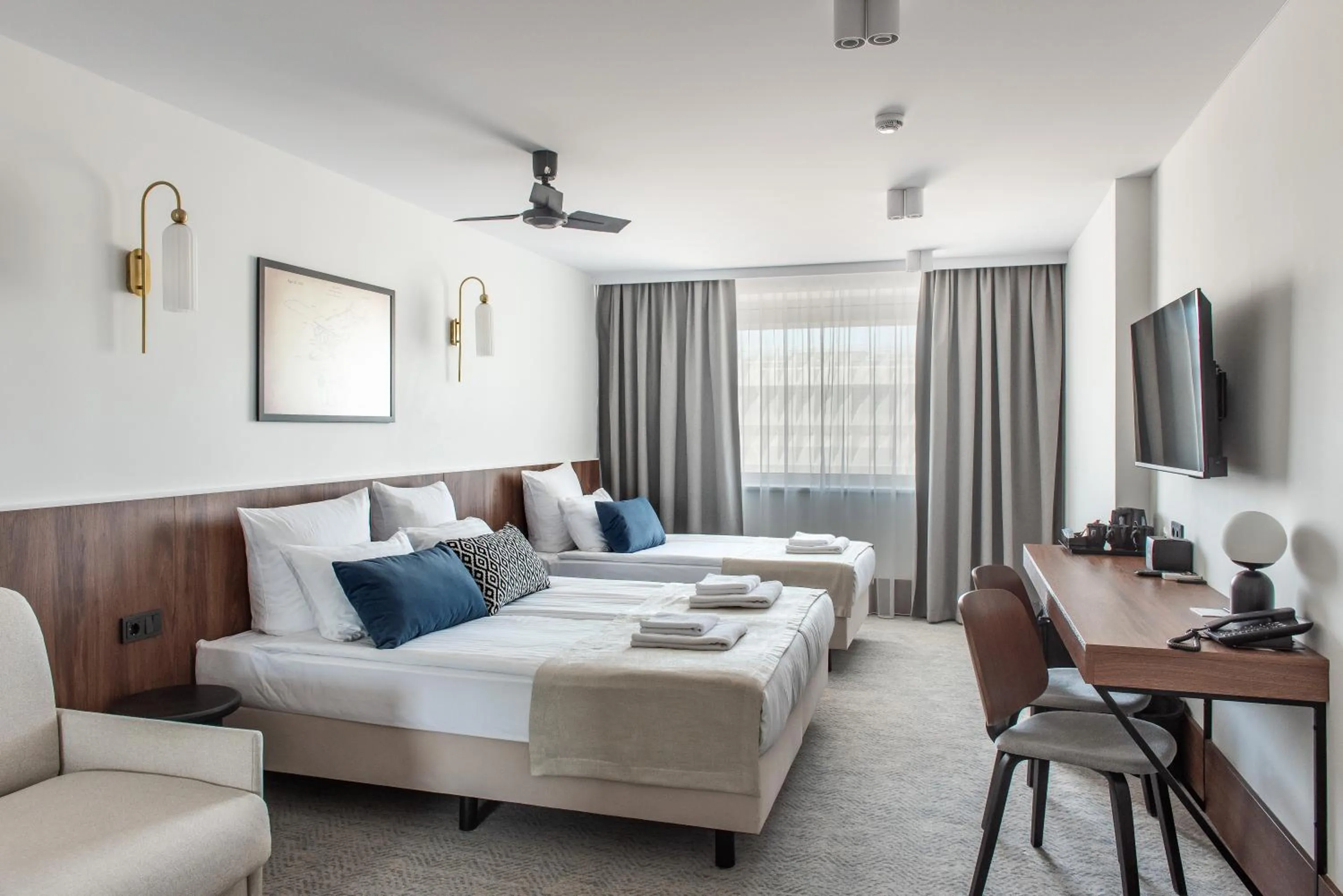 Bed in AIRINN Vilnius Airport Hotel RENOVATED 2025