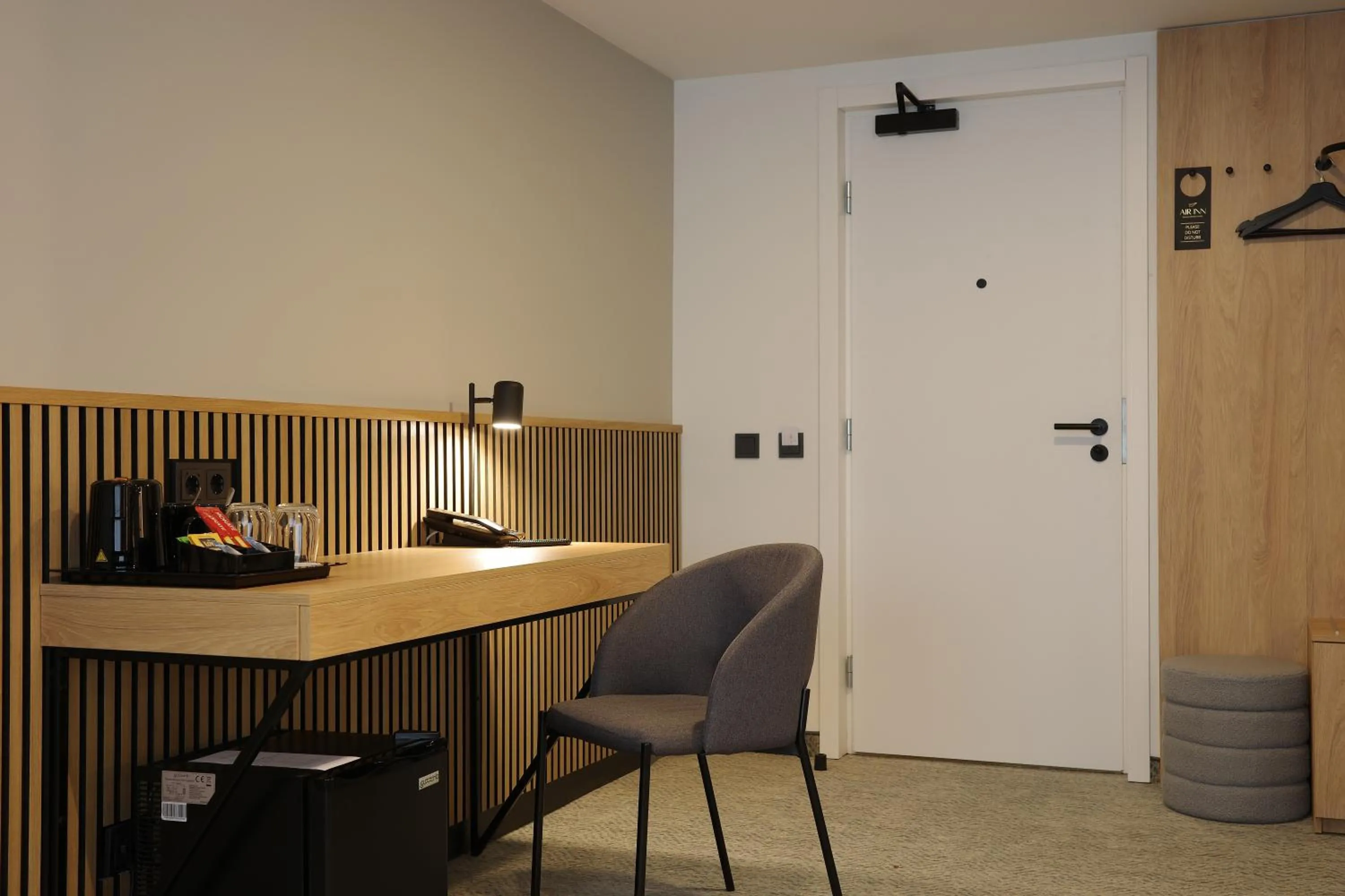 wardrobe in AIRINN Vilnius Airport Hotel RENOVATED 2025