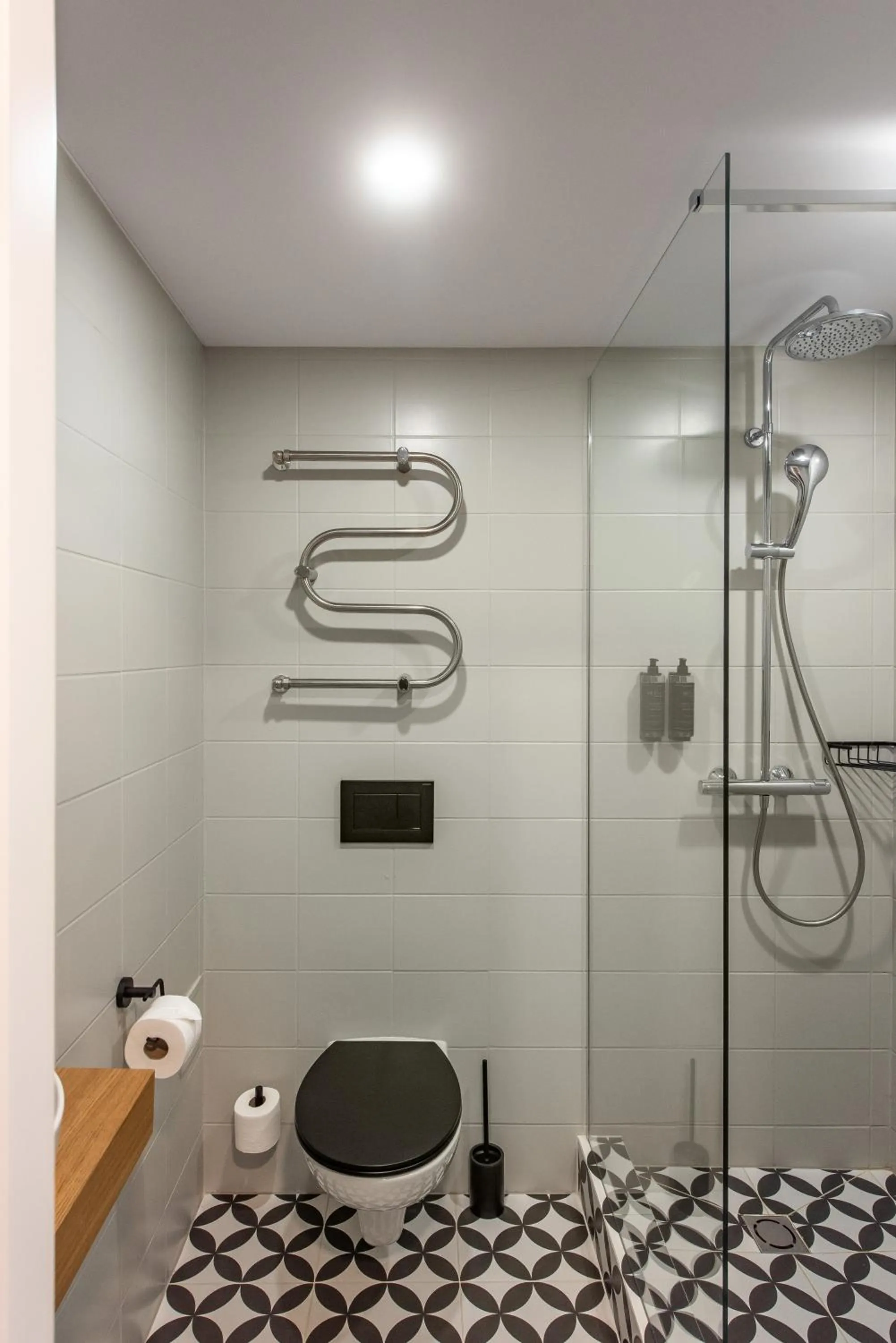 Shower in AIRINN Vilnius Airport Hotel RENOVATED 2025