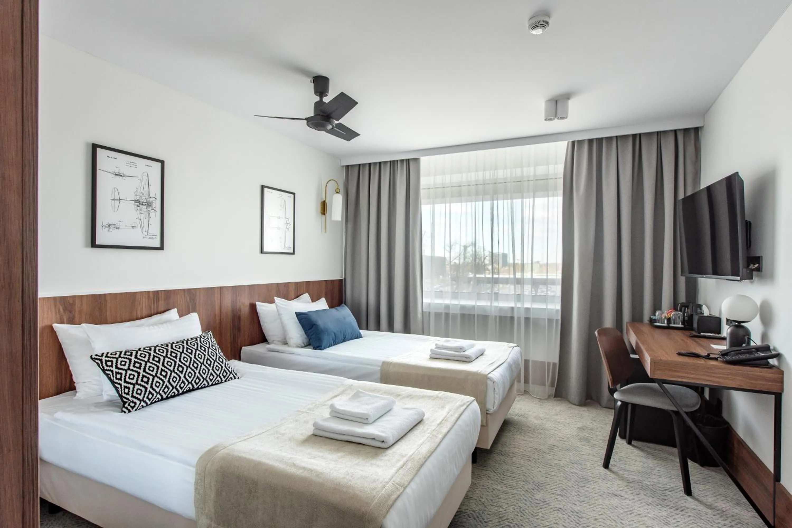 Bed in AIRINN Vilnius Airport Hotel RENOVATED 2025