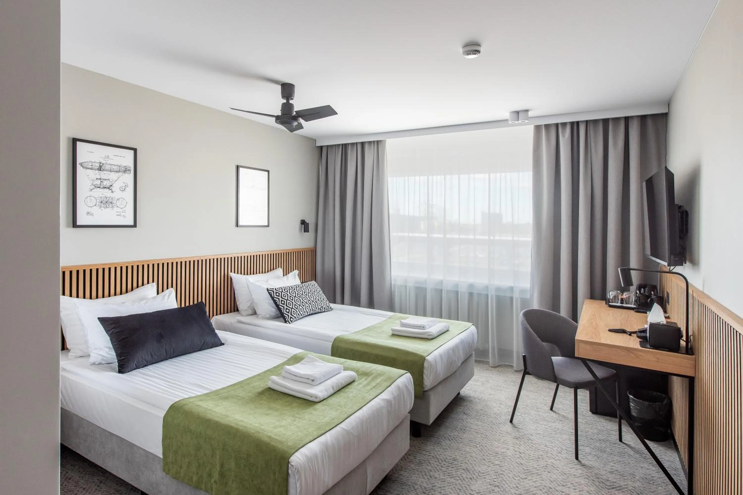 Bed in AIRINN Vilnius Airport Hotel RENOVATED 2025