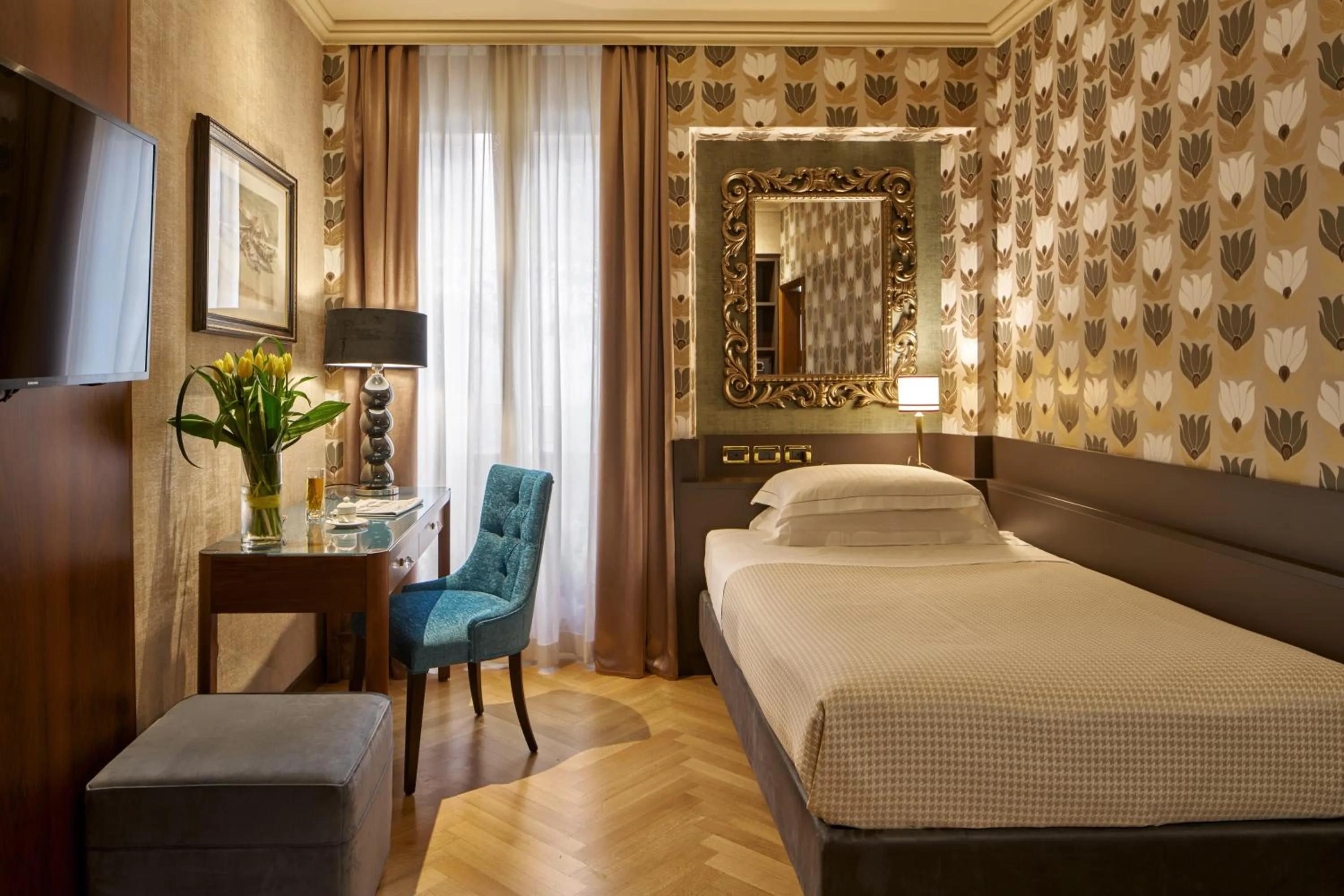 Decorative detail, Bed in Hotel Accademia