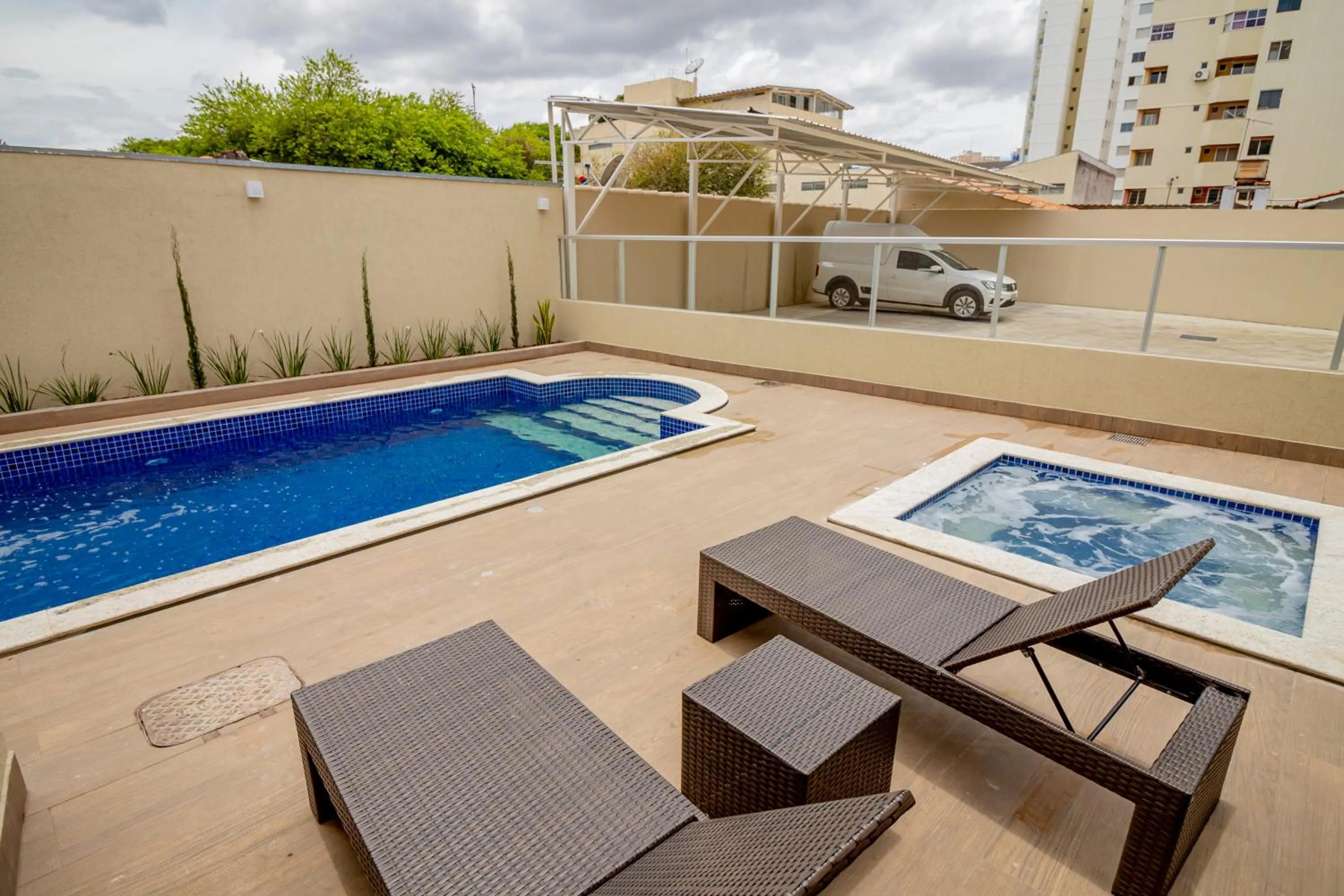 Pool view in Pousada Recanto das Caldas