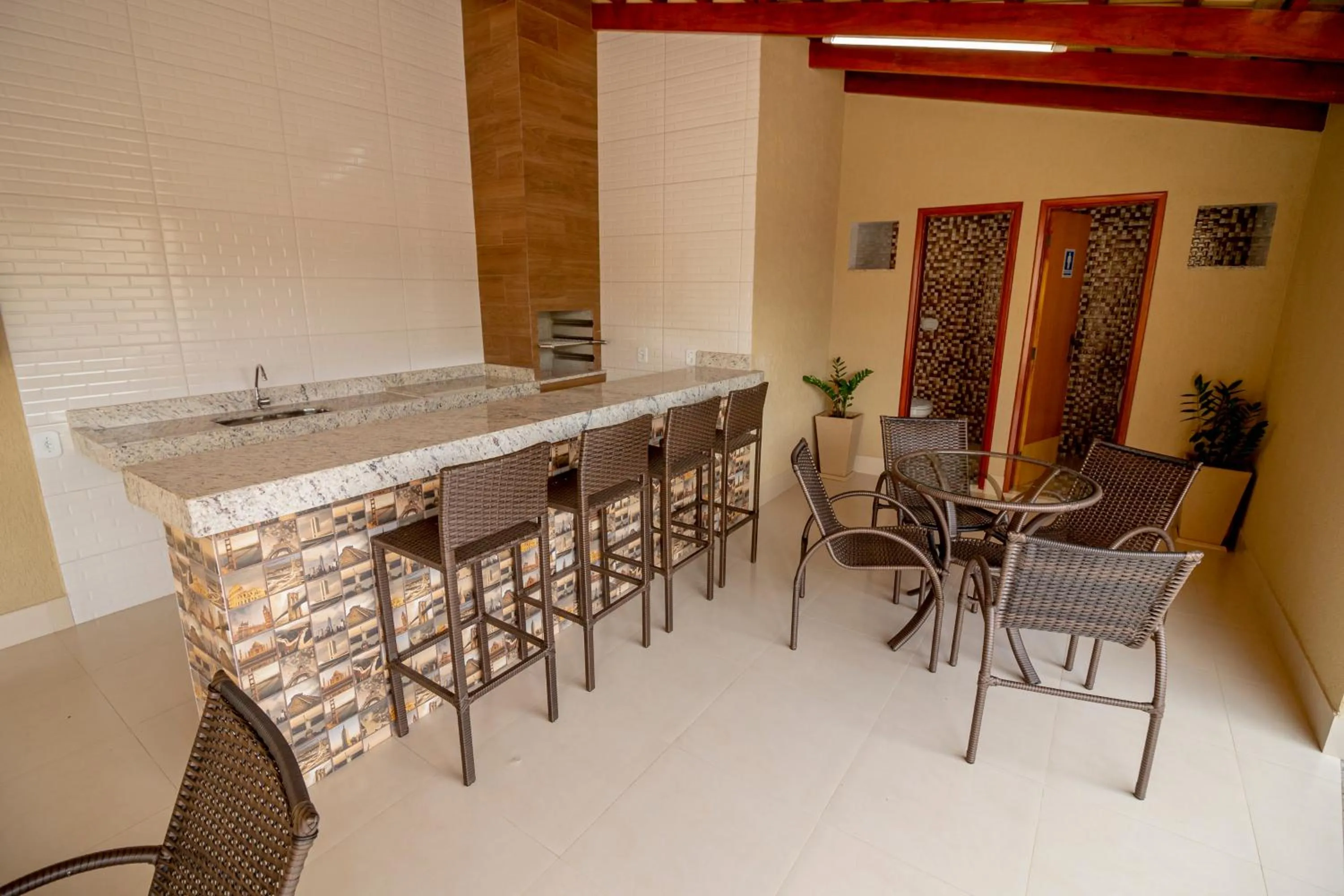 BBQ facilities in Pousada Recanto das Caldas