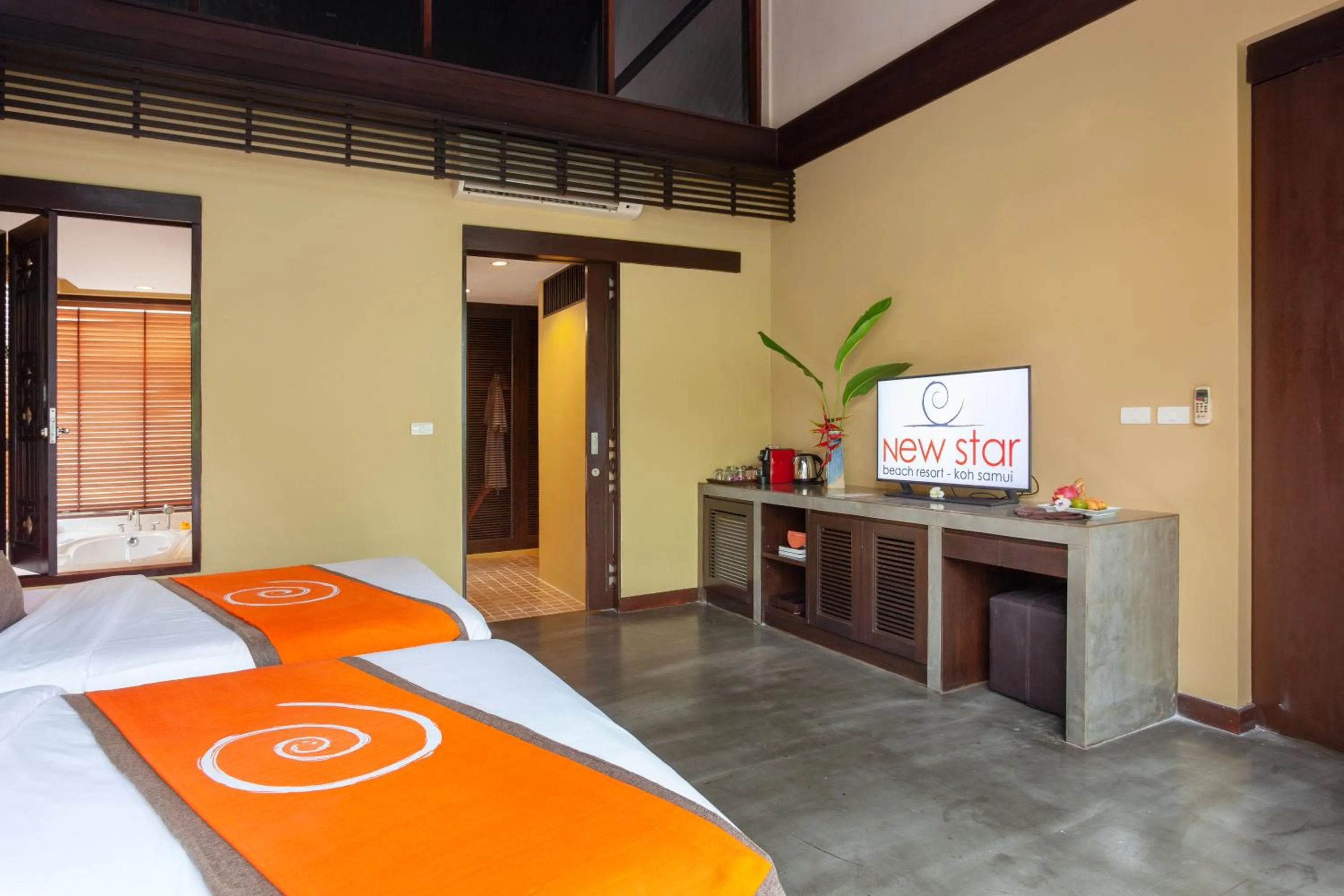 Bed in New Star Beach Resort