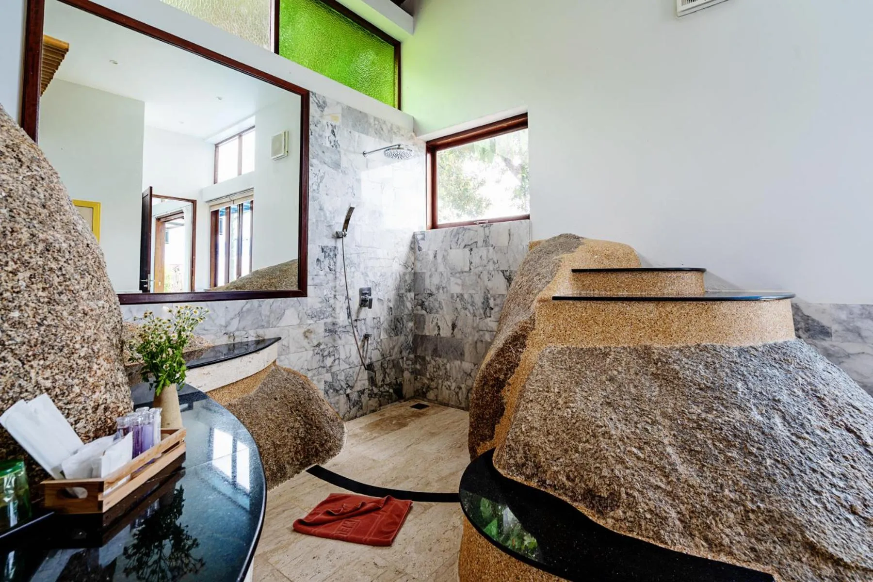 Bathroom, Bed in Sandalwood Luxury Villa Resort