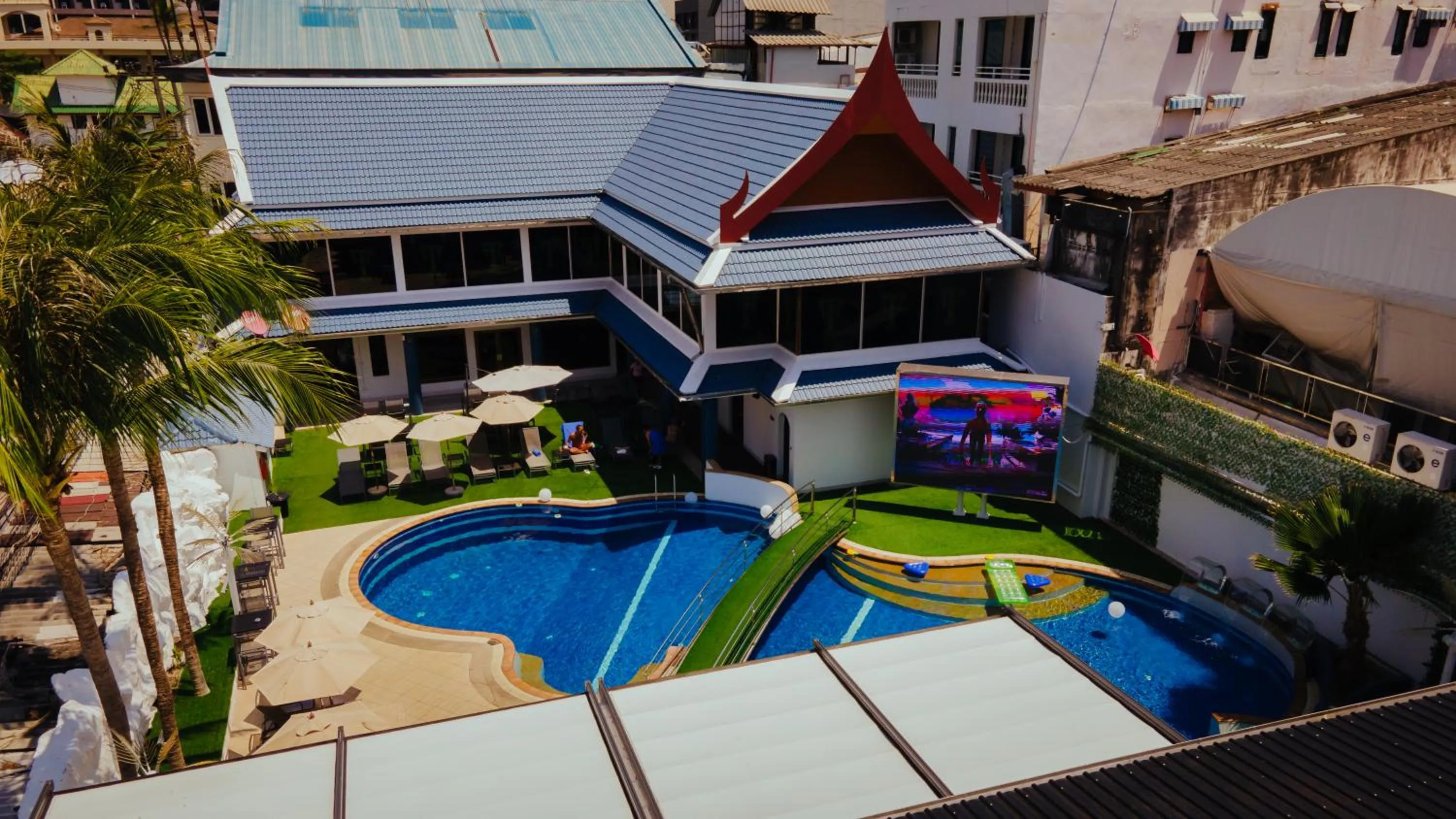 Pool view in The Yorkshire Hotel - SHA Certified