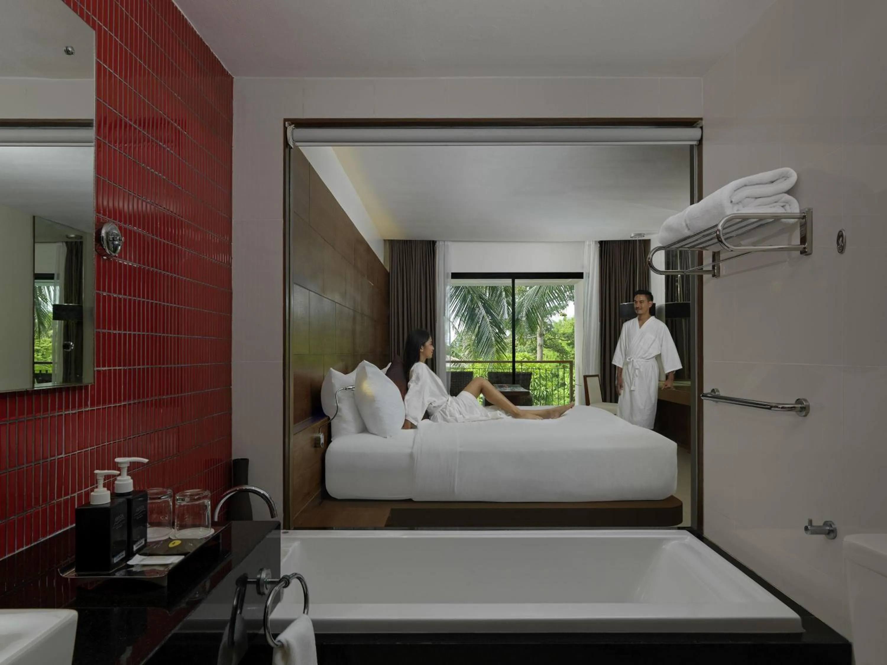 Bathroom, Bed in Novotel Phuket Kata Avista Resort and Spa