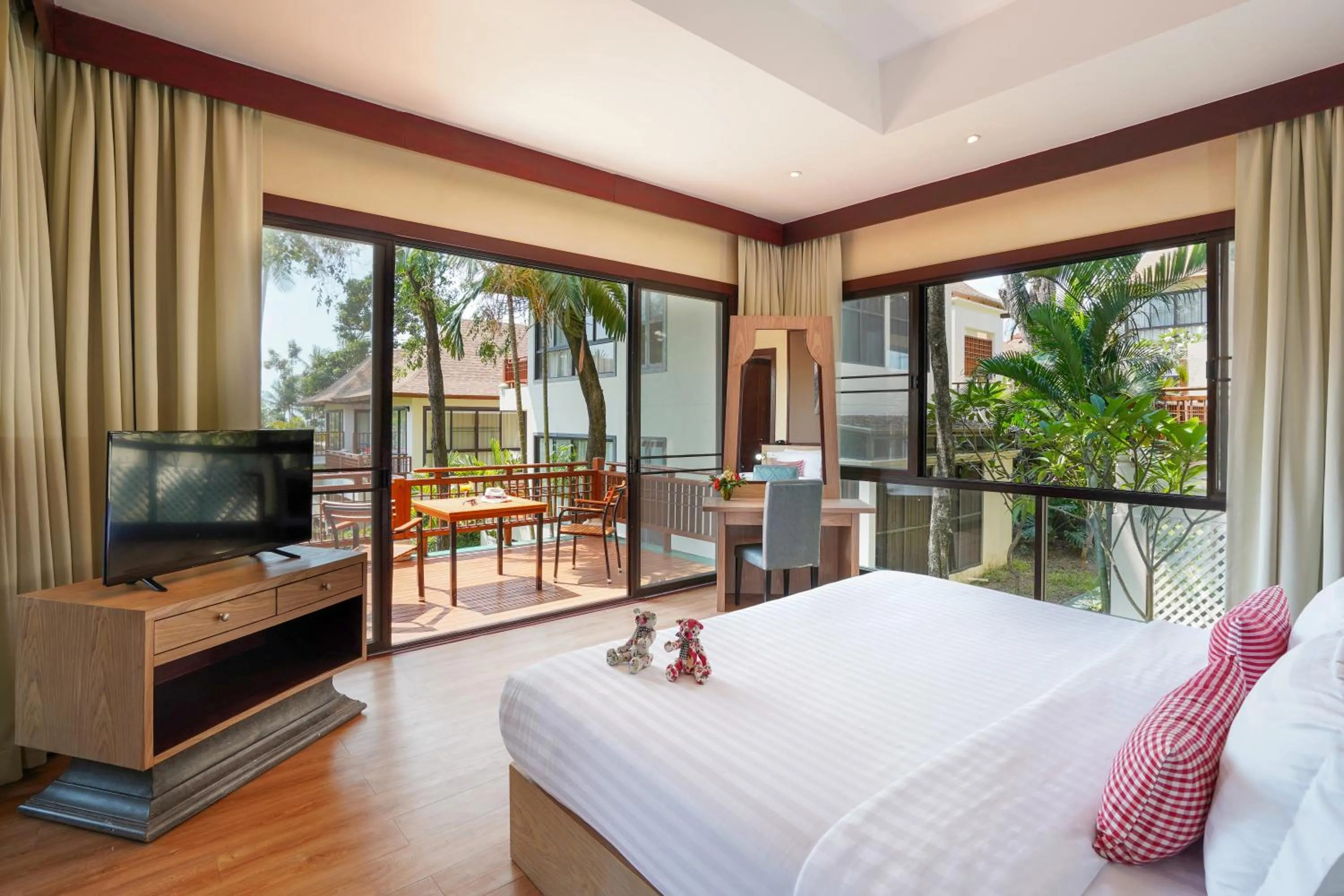 Balcony/Terrace, Bed in The Briza Beach Resort, Samui - SHA Plus