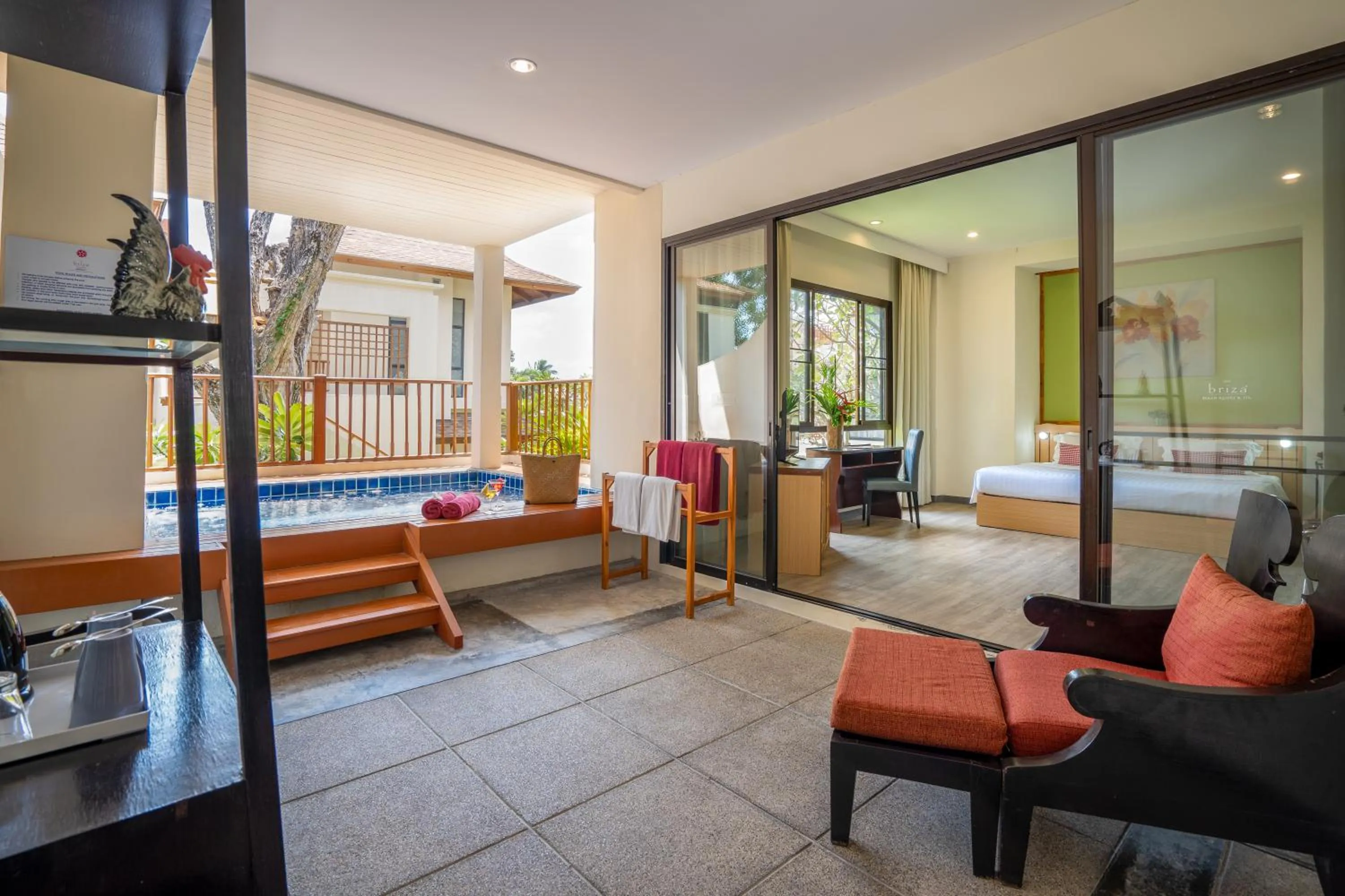 Seating area, Bed in The Briza Beach Resort, Samui - SHA Plus