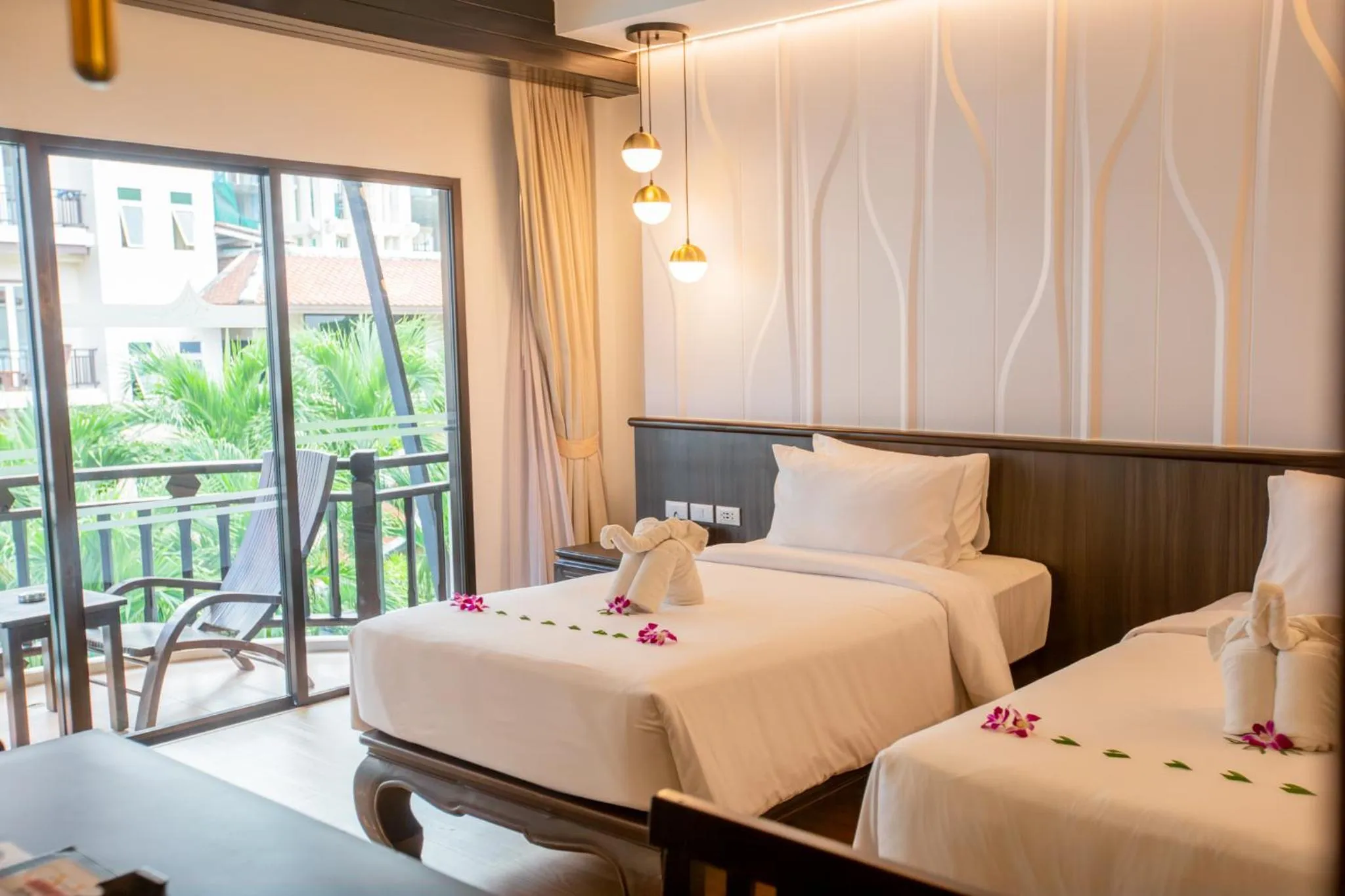 View (from property/room), Bed in Nipa Resort, Patong Beach