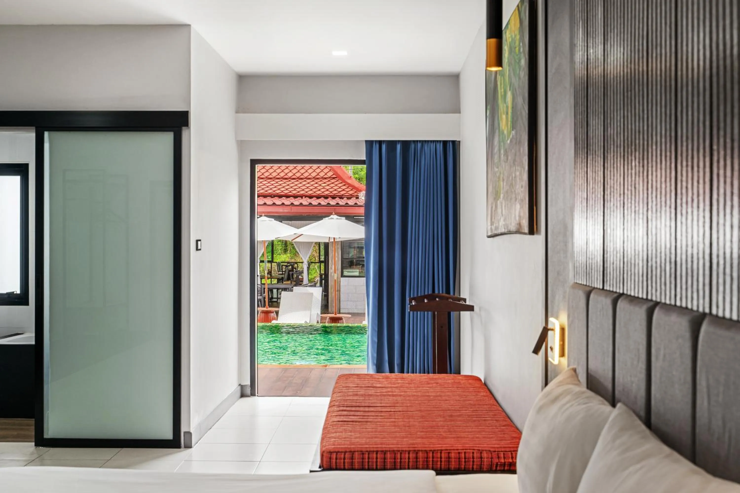 Patio, Bed in Tuana Hotels The Phulin Resort