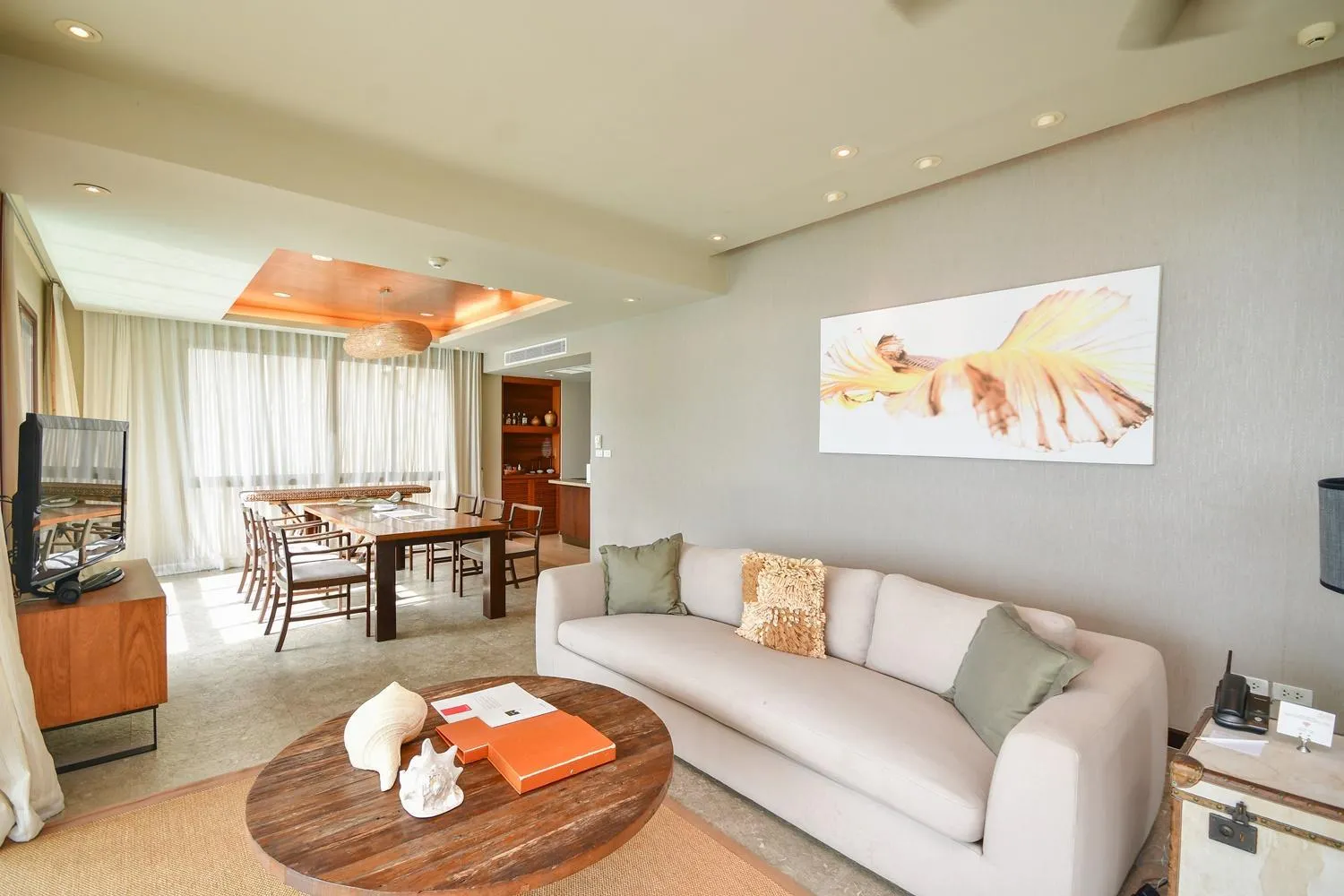Living room in ShaSa Resort - Luxury Beachfront Suites
