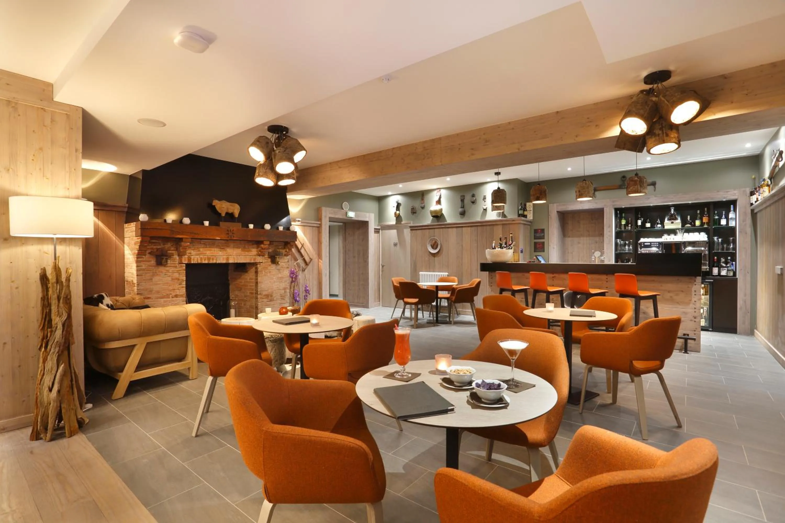 Lounge or bar in La Mainaz Hôtel Restaurant Genève - Gex - Mijoux