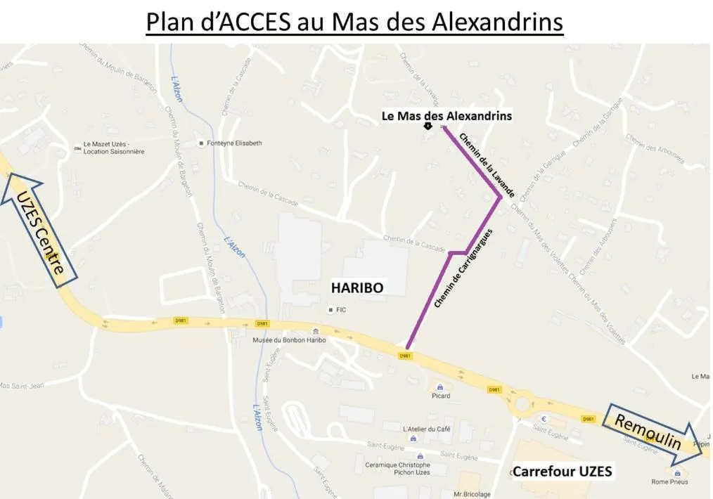 Text overlay in Le Mas des Alexandrins