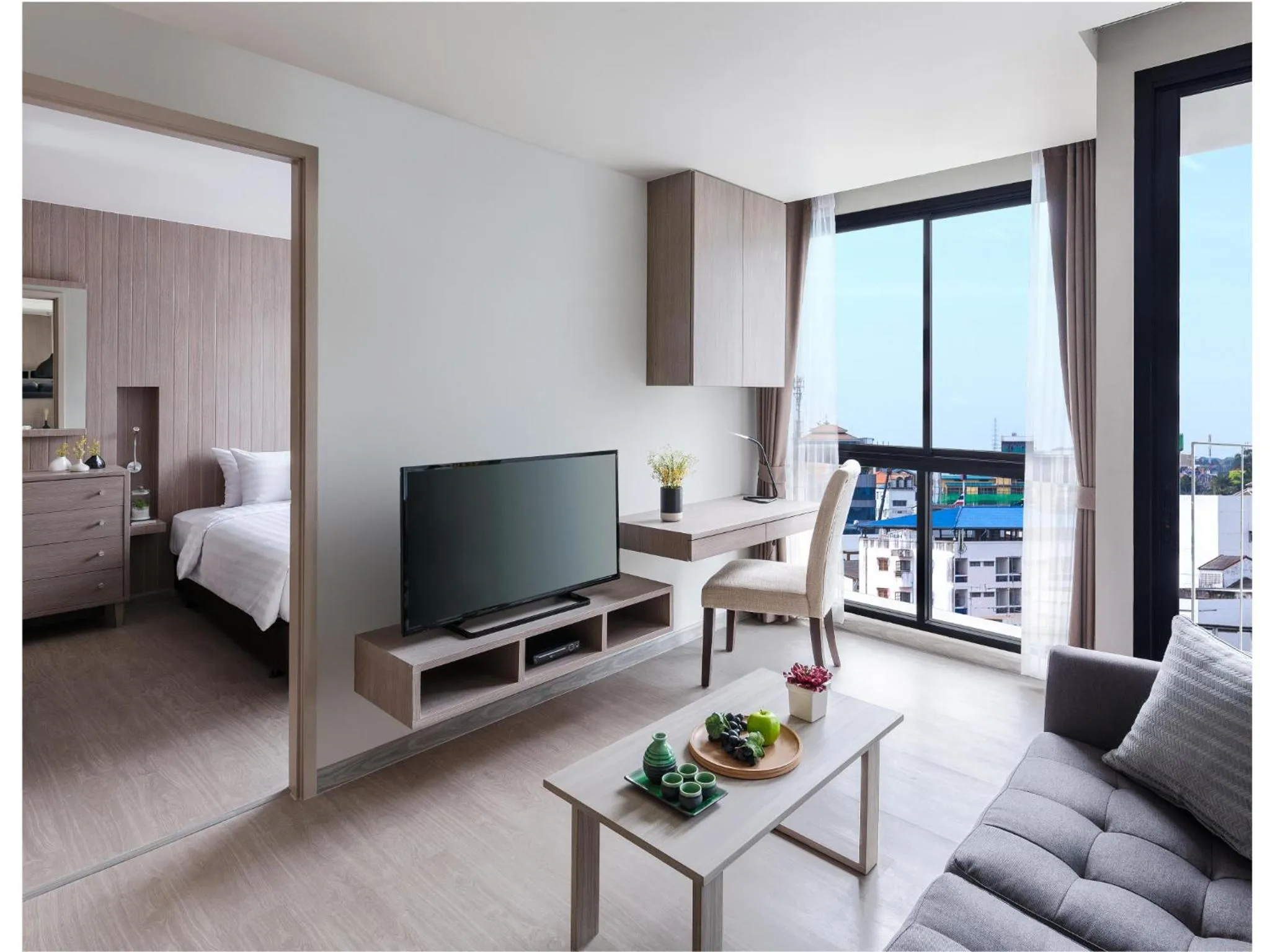 Living room, Bed in Madera Residence Sriracha