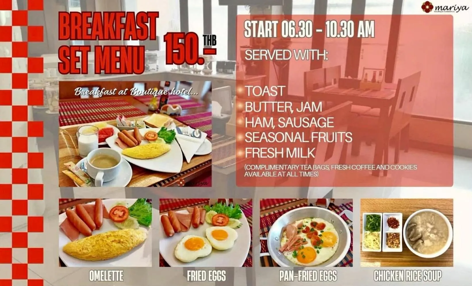 Breakfast in Mariya Boutique Hotel At Suvarnabhumi Airport