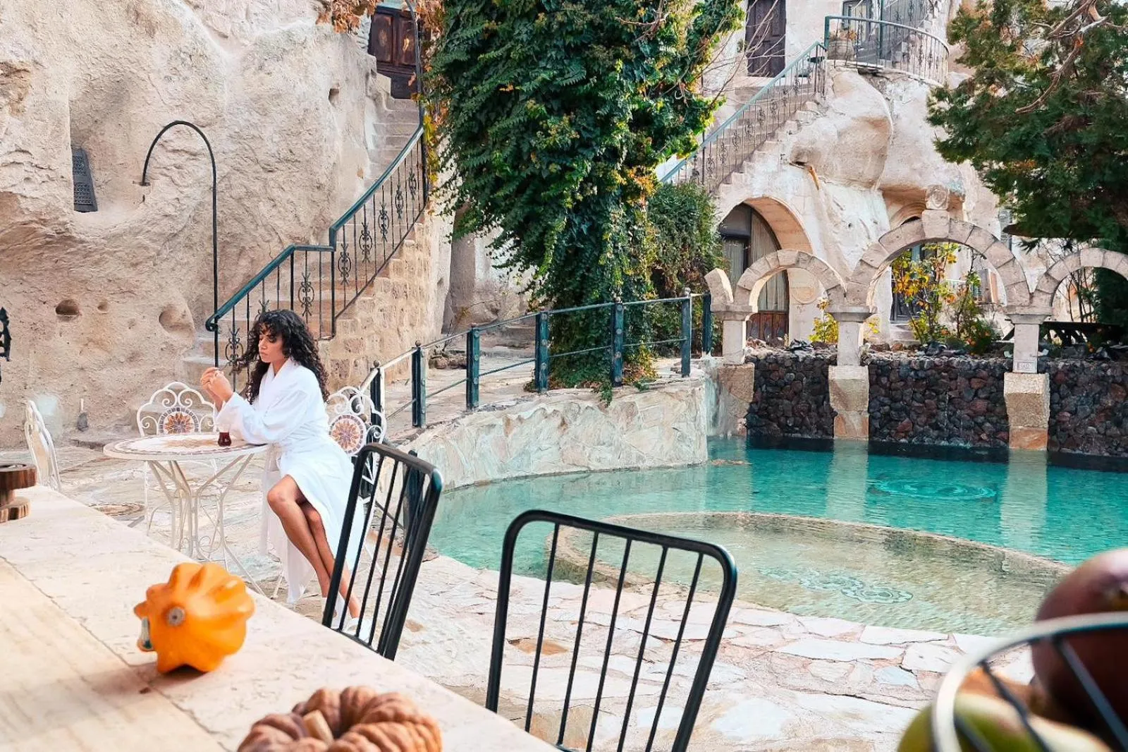 Balcony/Terrace in Cappadocia Gamirasu Cave Hotel