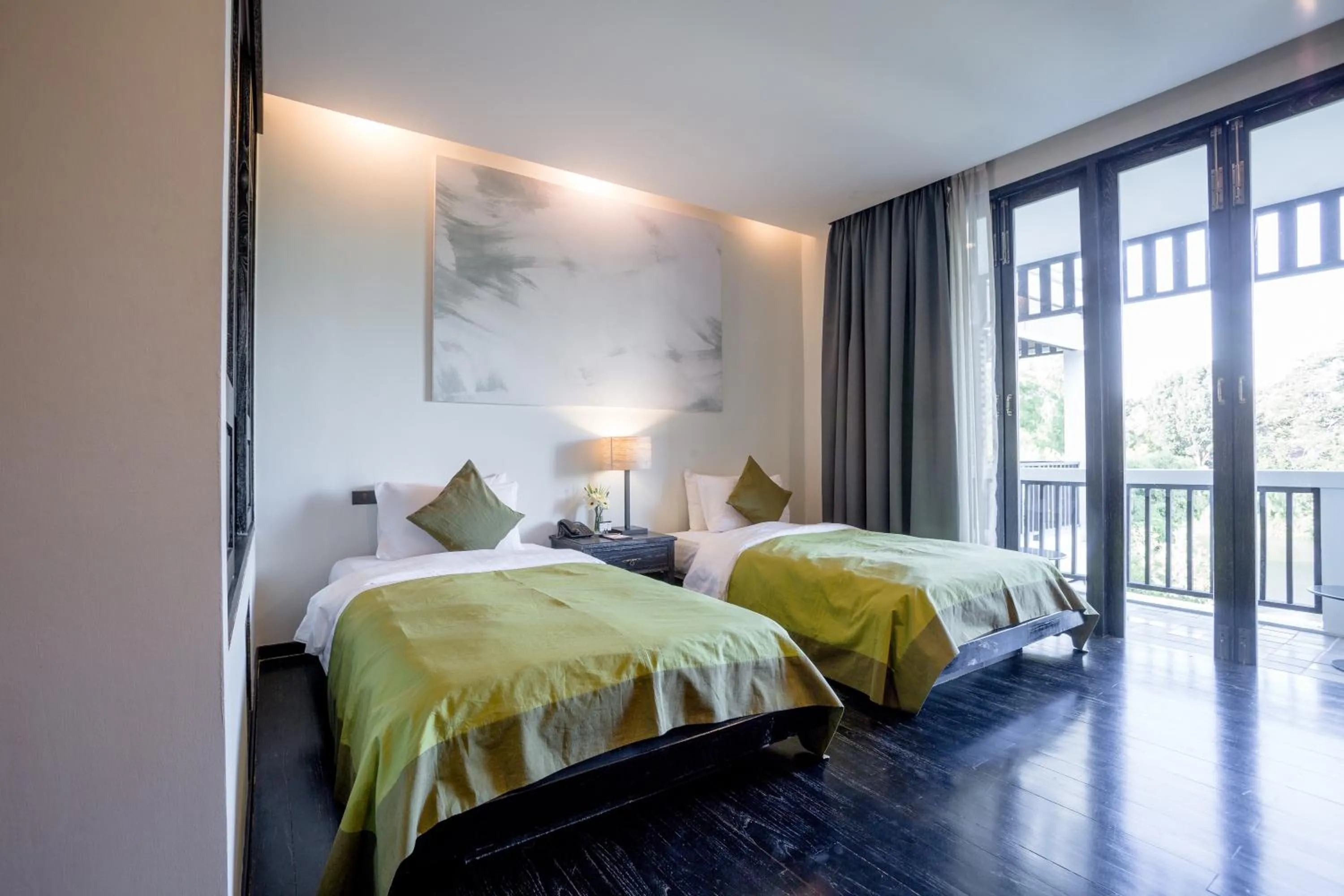 Bed in Aruntara Riverside Boutique Hotel