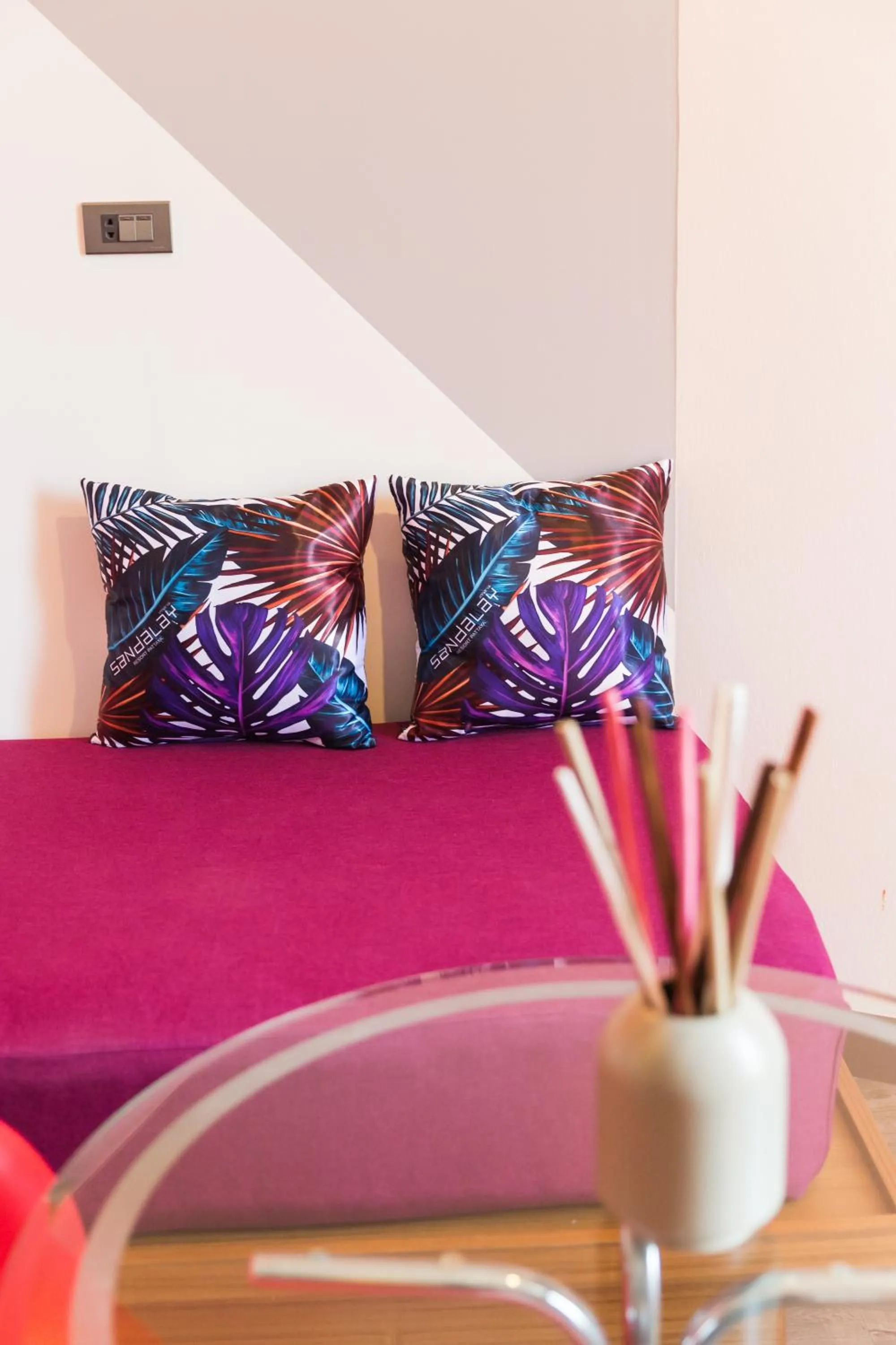 Seating area, Bed in Sandalay Resort