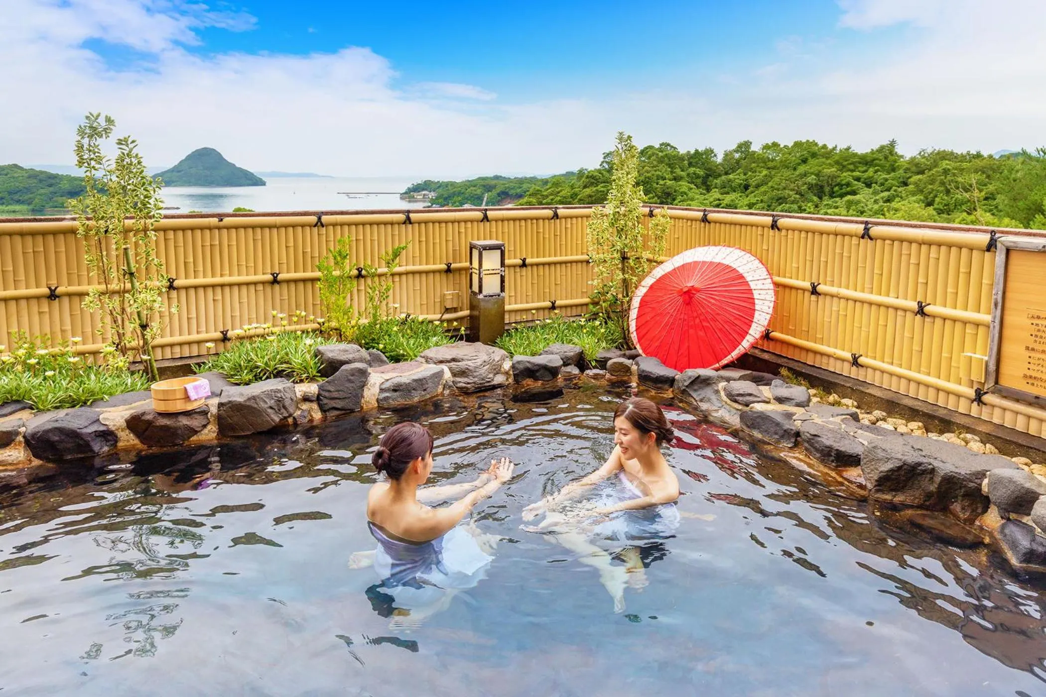 Hot Spring Bath in Ooedo Onsen Monogatari Amakusa Hotel Kameya