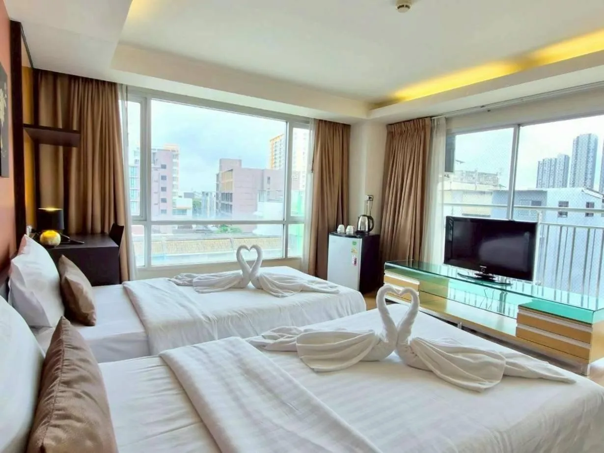 Bedroom, Bed in Olive Hotel & Residence Bangkok Sukhumvit 101 near True Digital Park