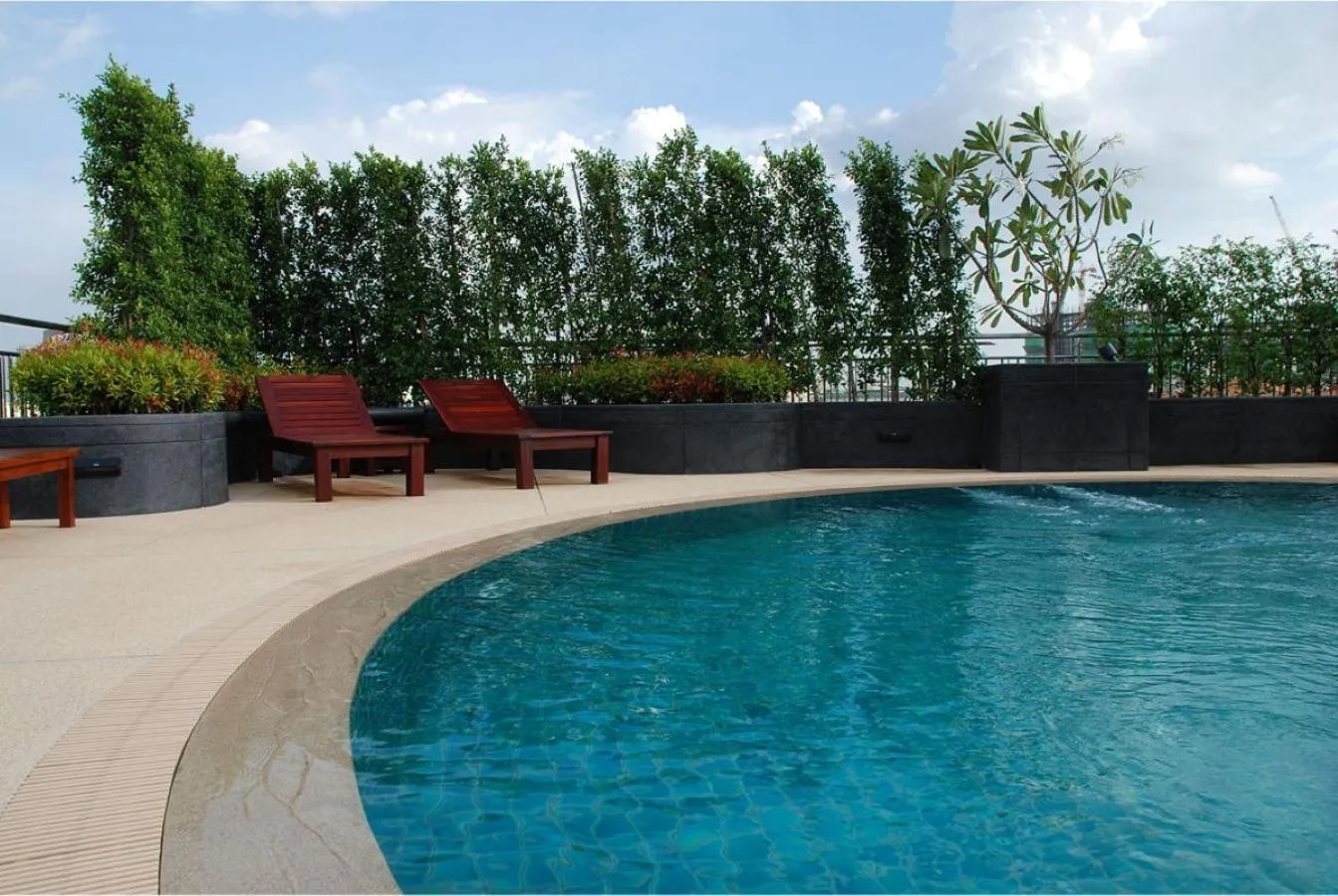 Swimming pool in Olive Hotel & Residence Bangkok Sukhumvit 101 near True Digital Park