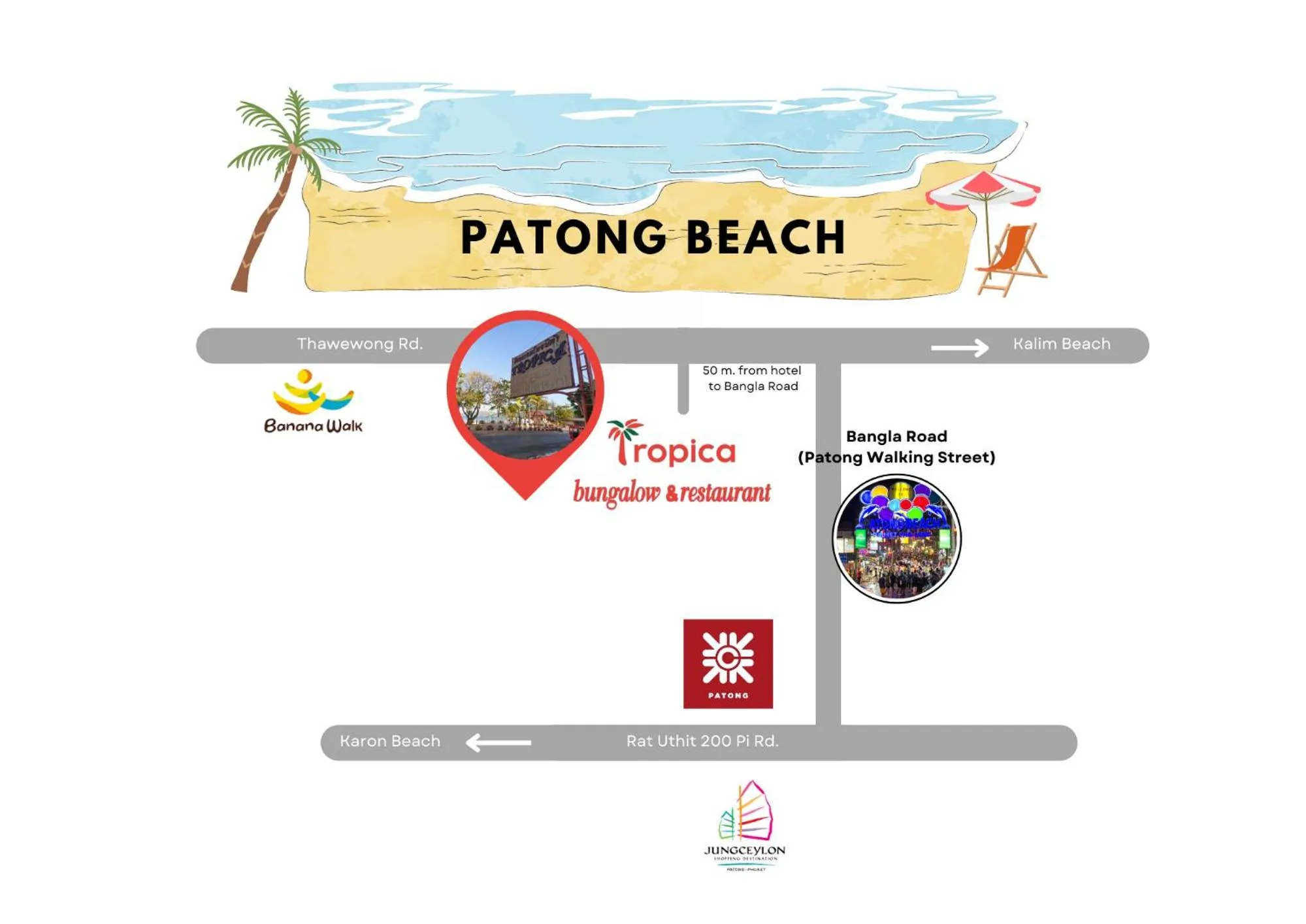 Street view in Tropica Bungalow Beach Hotel