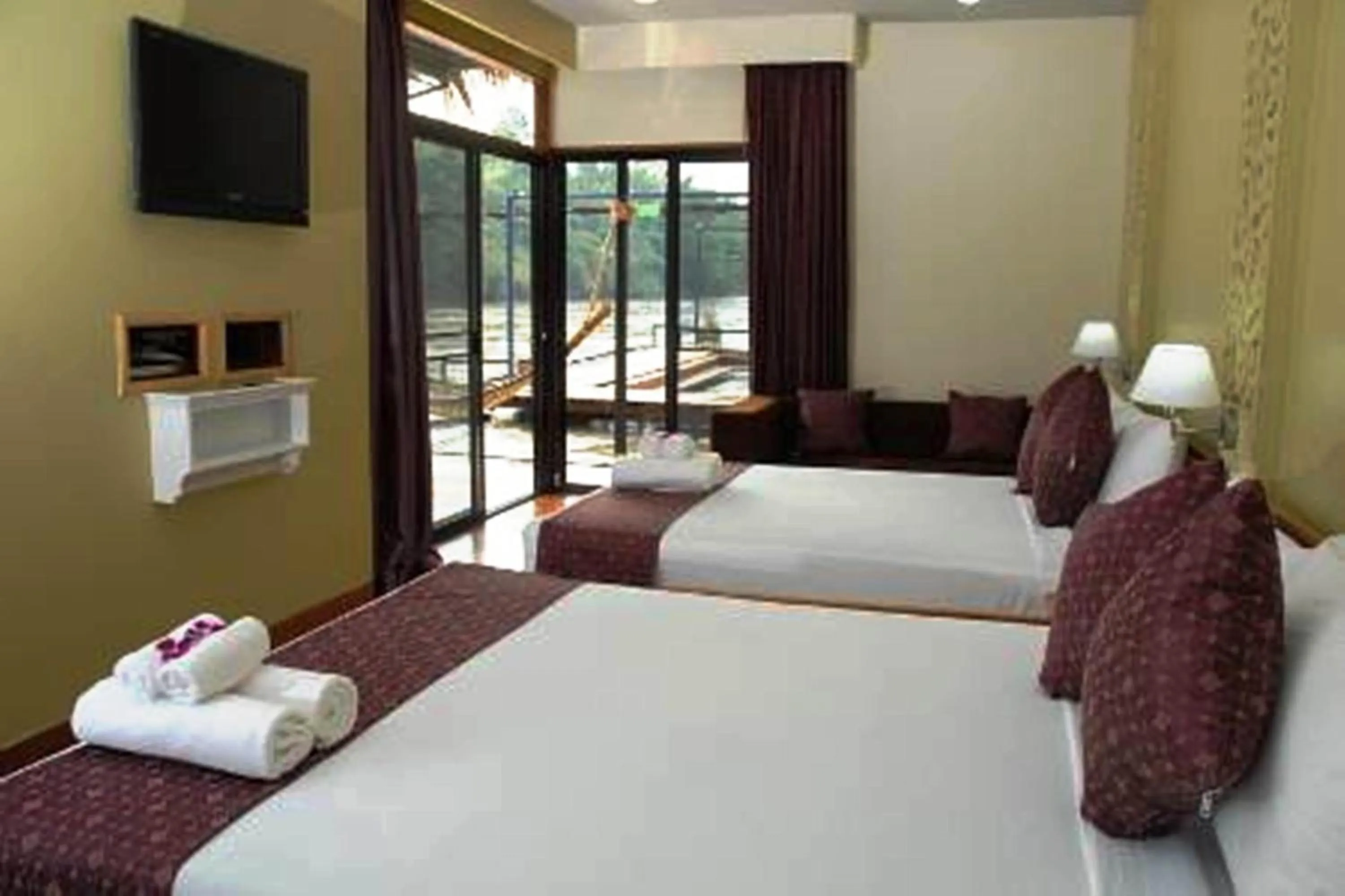 Bedroom, Bed in Boutique Raft Resort, River Kwai