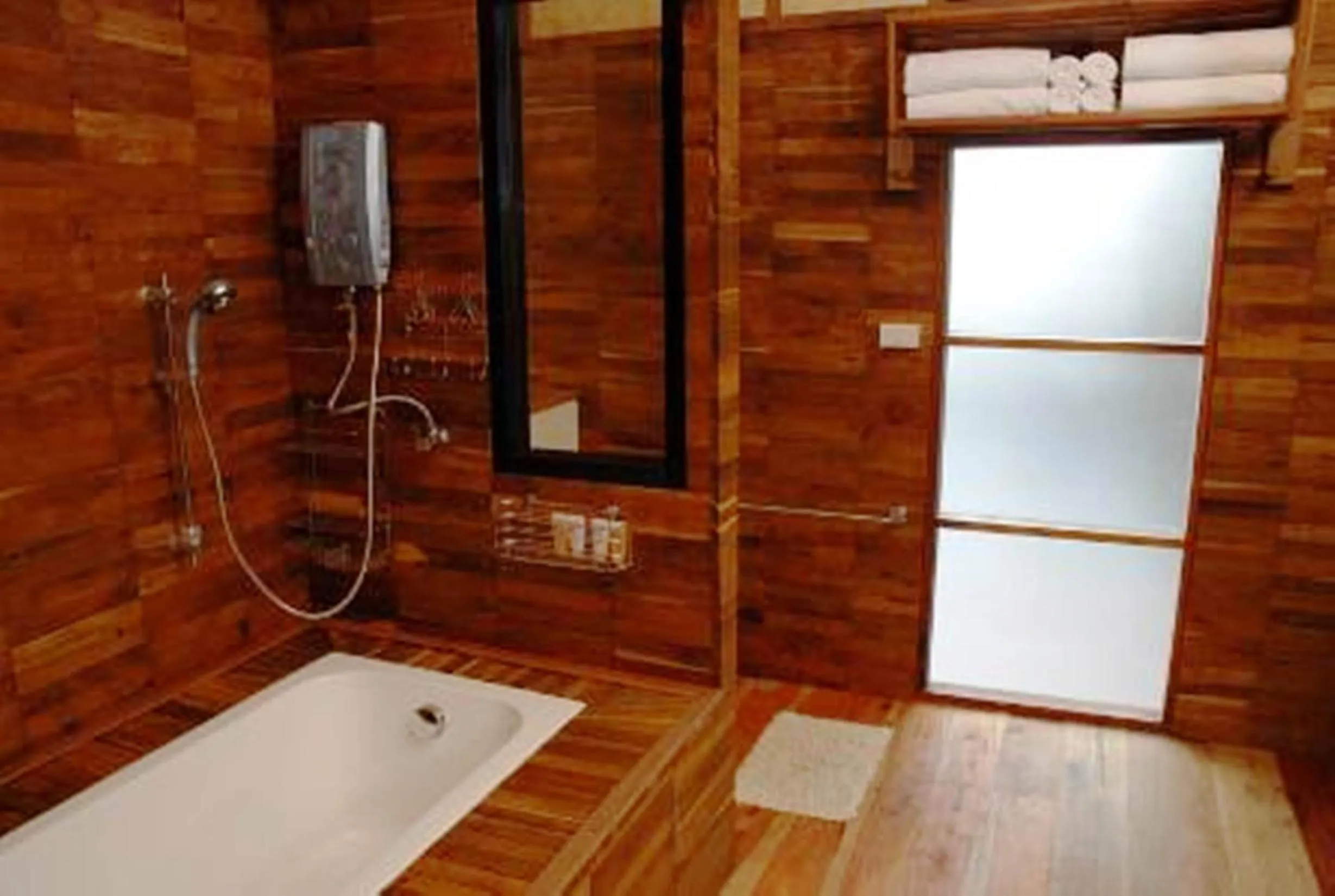 Bathroom in Boutique Raft Resort, River Kwai