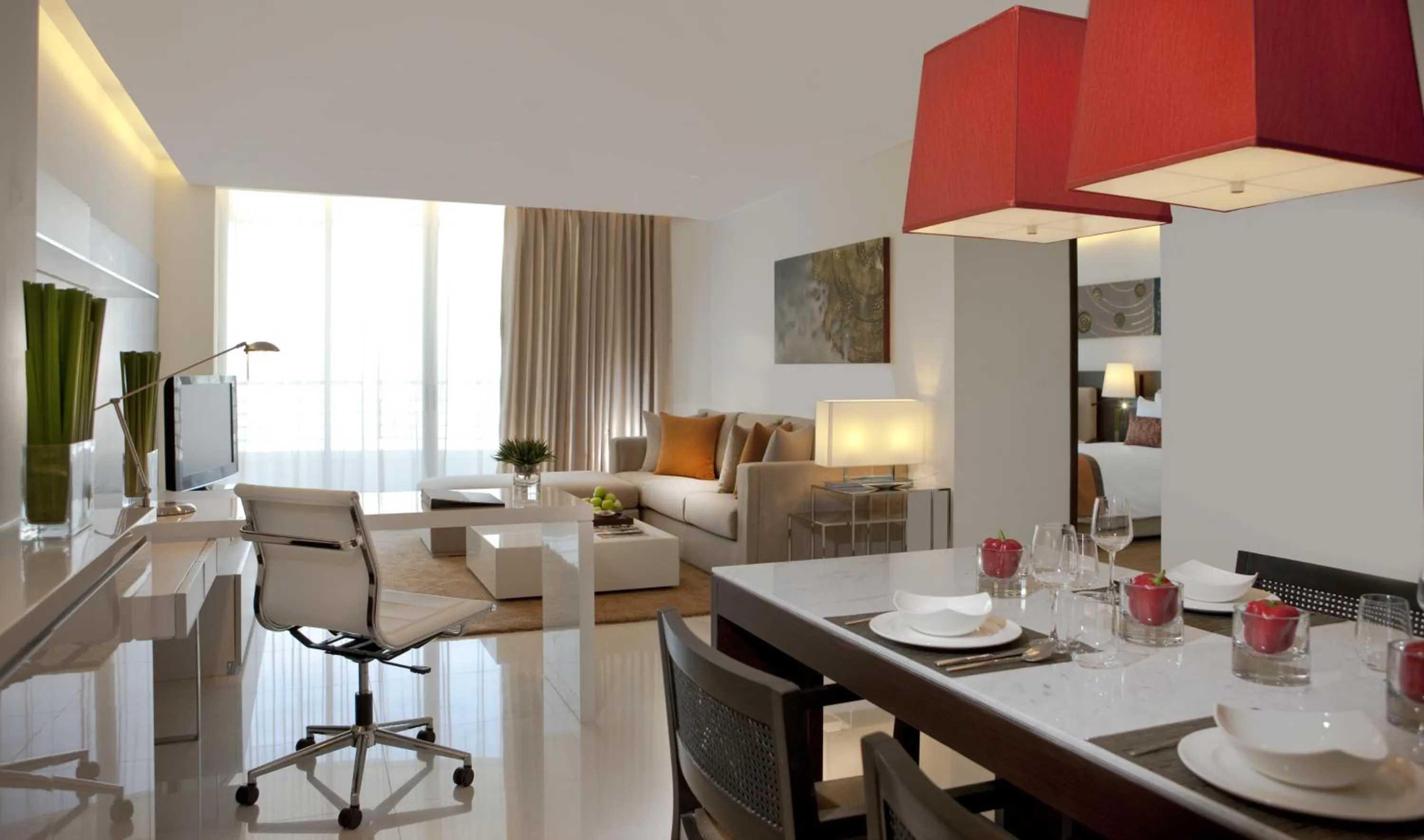 Two-Bedroom Suite with Living Room and Private Balcony in JC Kevin Sathorn Bangkok Hotel